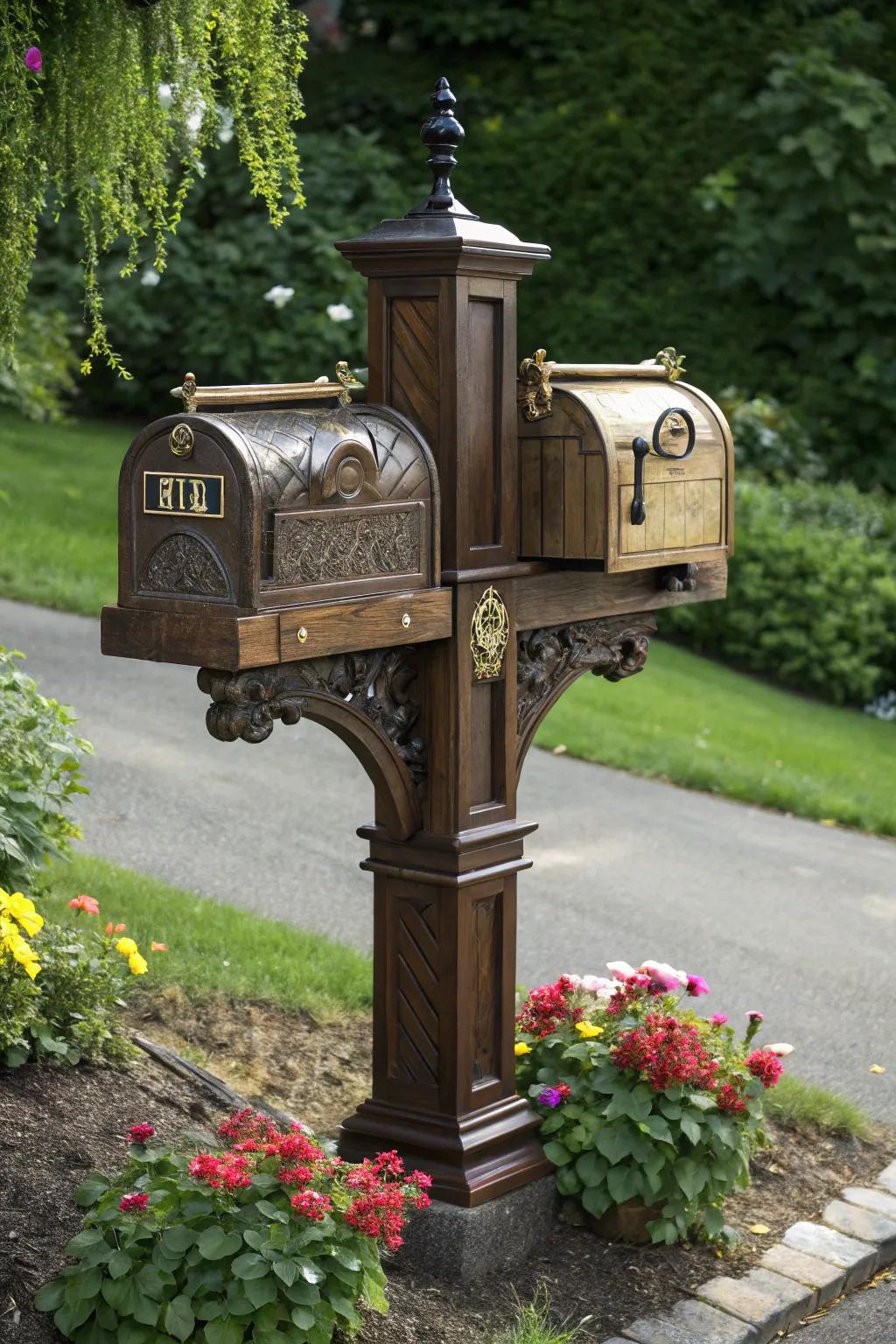Double the charm with a beautifully crafted shared mailbox post.