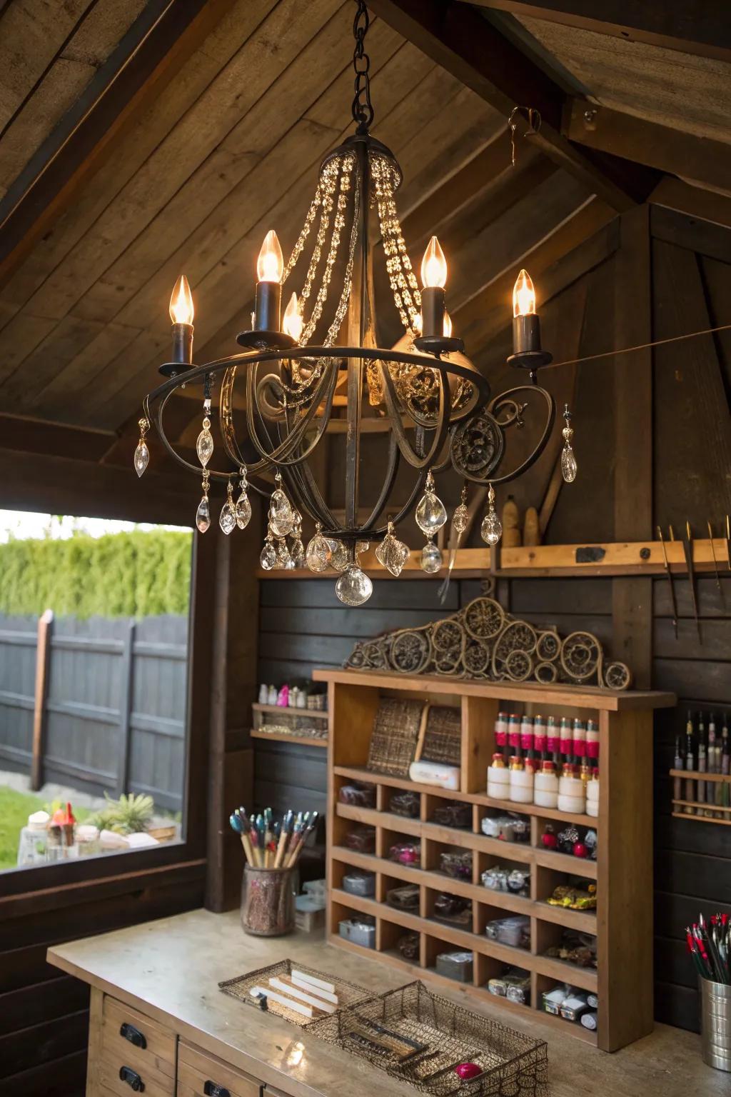 Elevate your nail shed with a touch of elegance and perfect illumination.