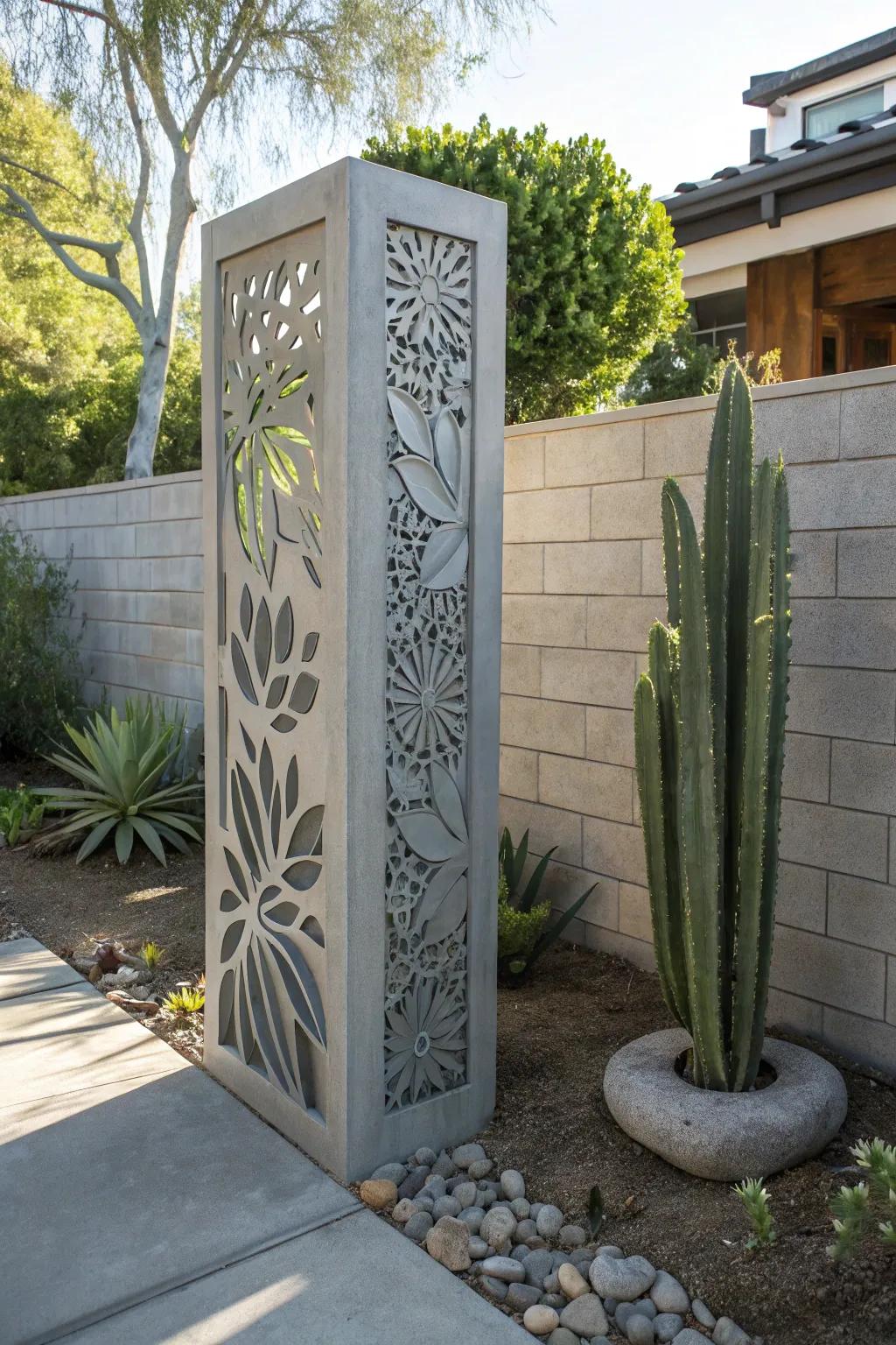 Elevate your garden with modern concrete elegance.