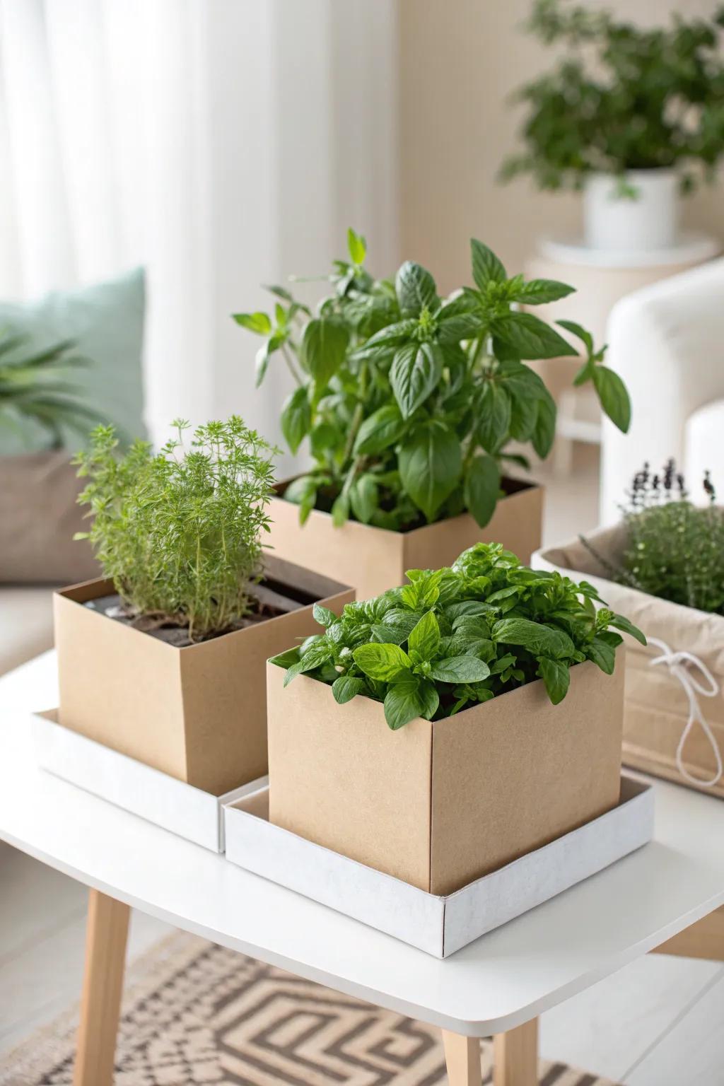 Transform cardboard into a charming indoor garden oasis. #NotABox #ScandiBoho