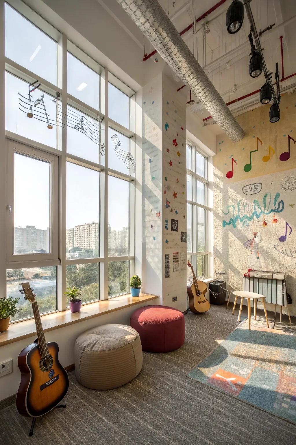 Natural light breathes life into your music room.