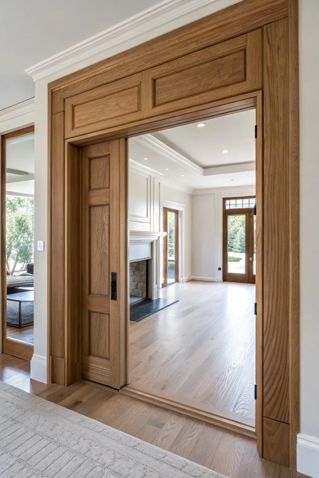 Embrace the flow: Minimalist doorway casing for seamless open floor plans.