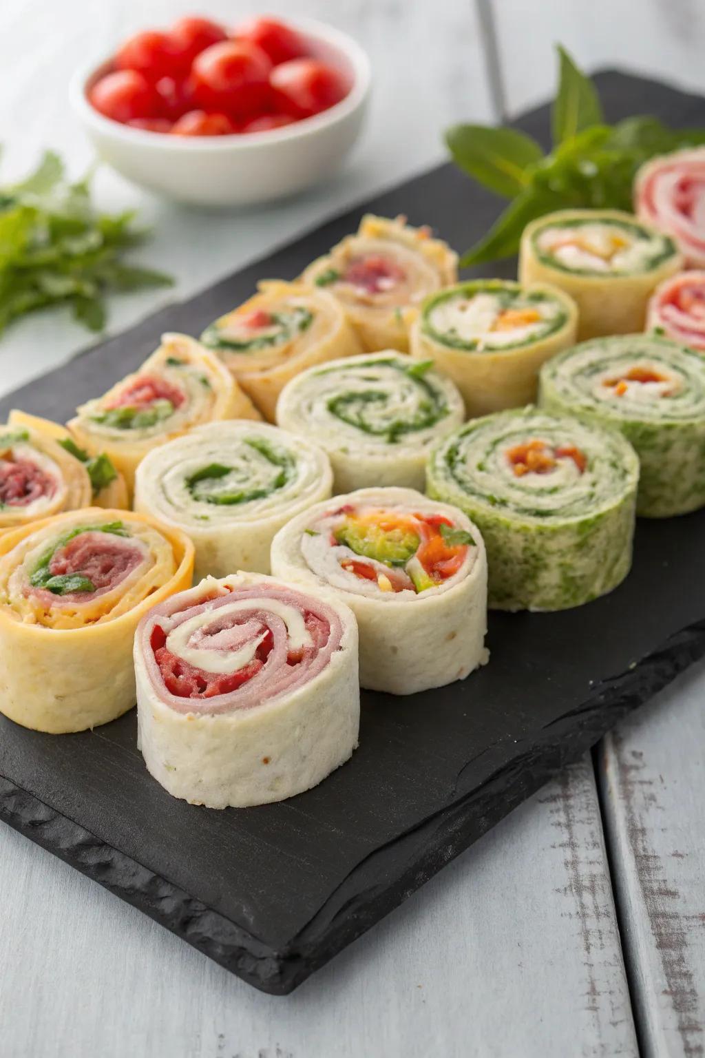 Pinwheels offer a burst of flavor in a convenient package.
