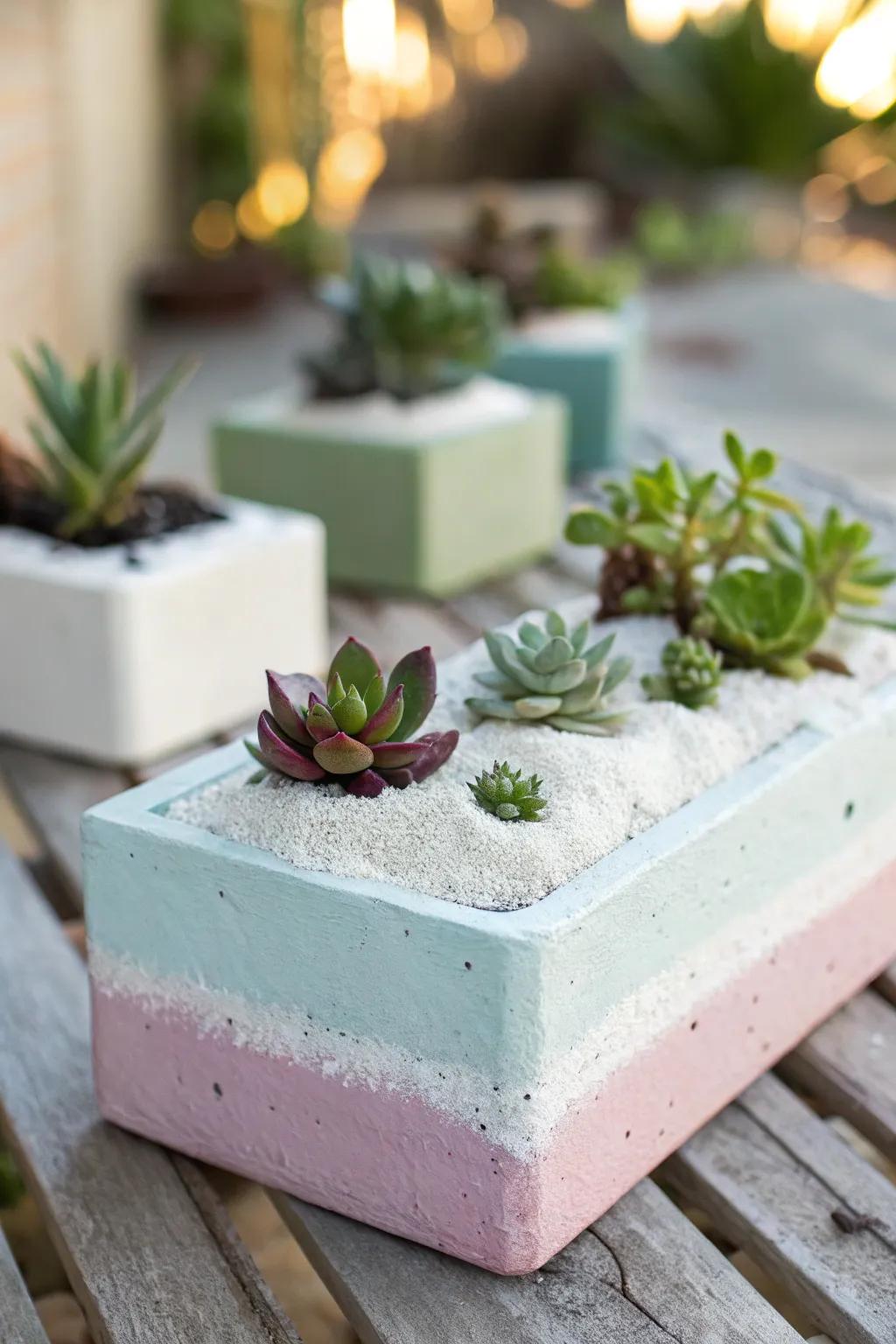 Transform your backyard into a peaceful haven with a mini Zen garden made from cinder blocks. Simple, elegant, and serene.