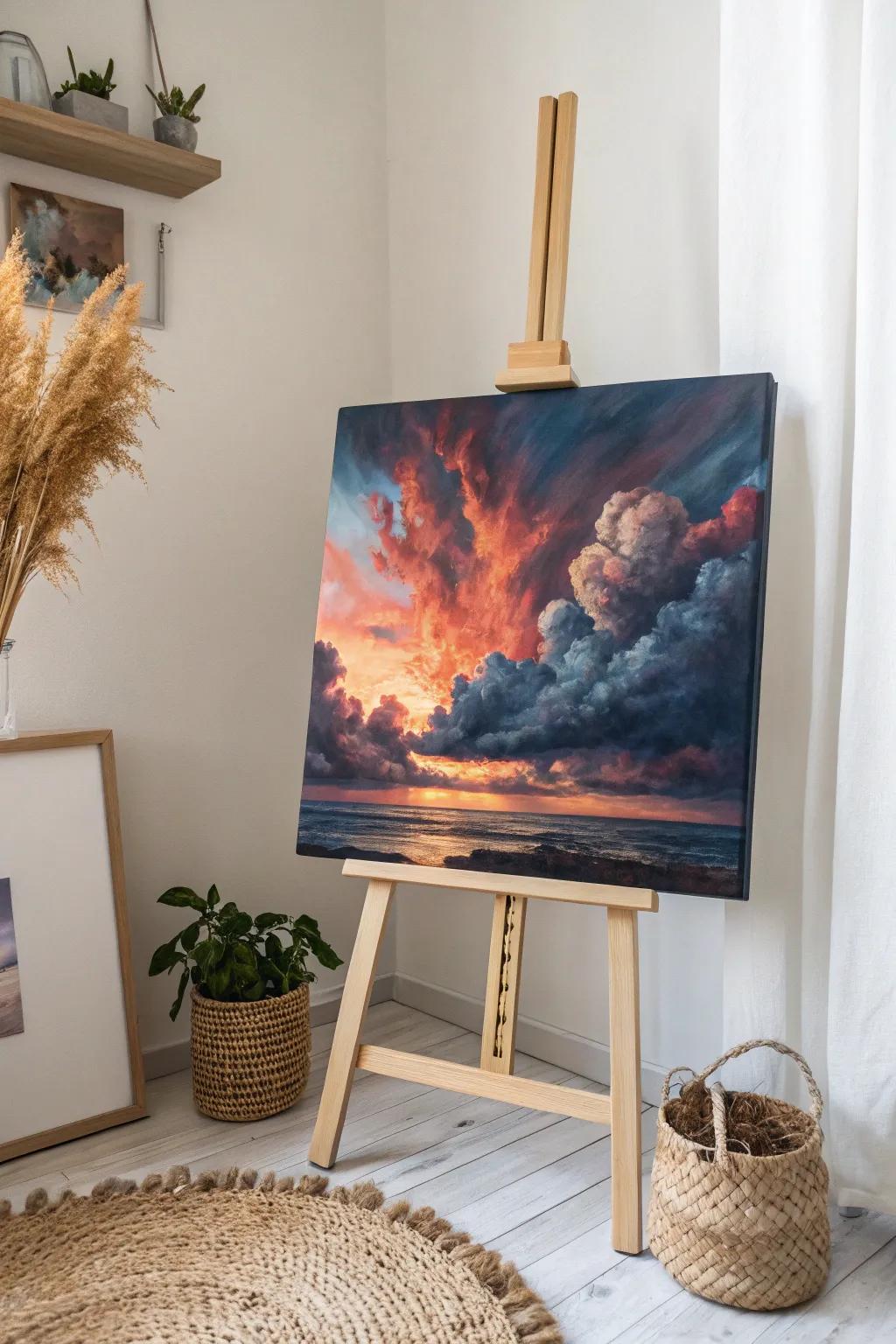 Capture the drama of nature with a minimalist touch—let your imagination soar with breathtaking skies.