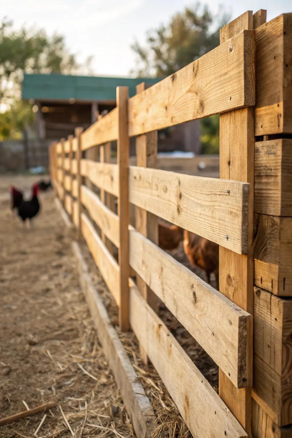 Craft your own rustic haven: A pallet fence for your mini farmyard.
