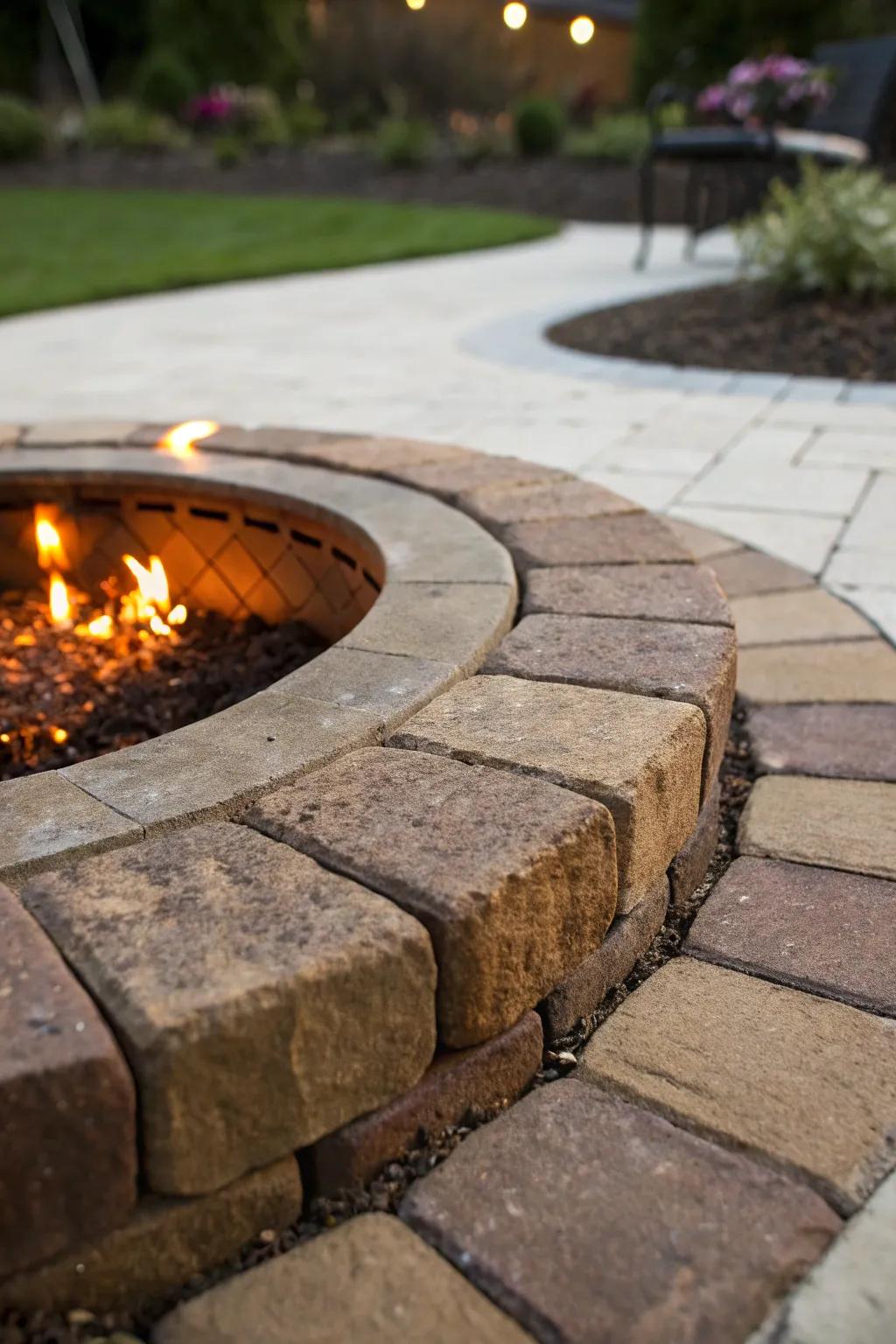 Elevate your fire pit experience with a masterfully crafted paver border.
