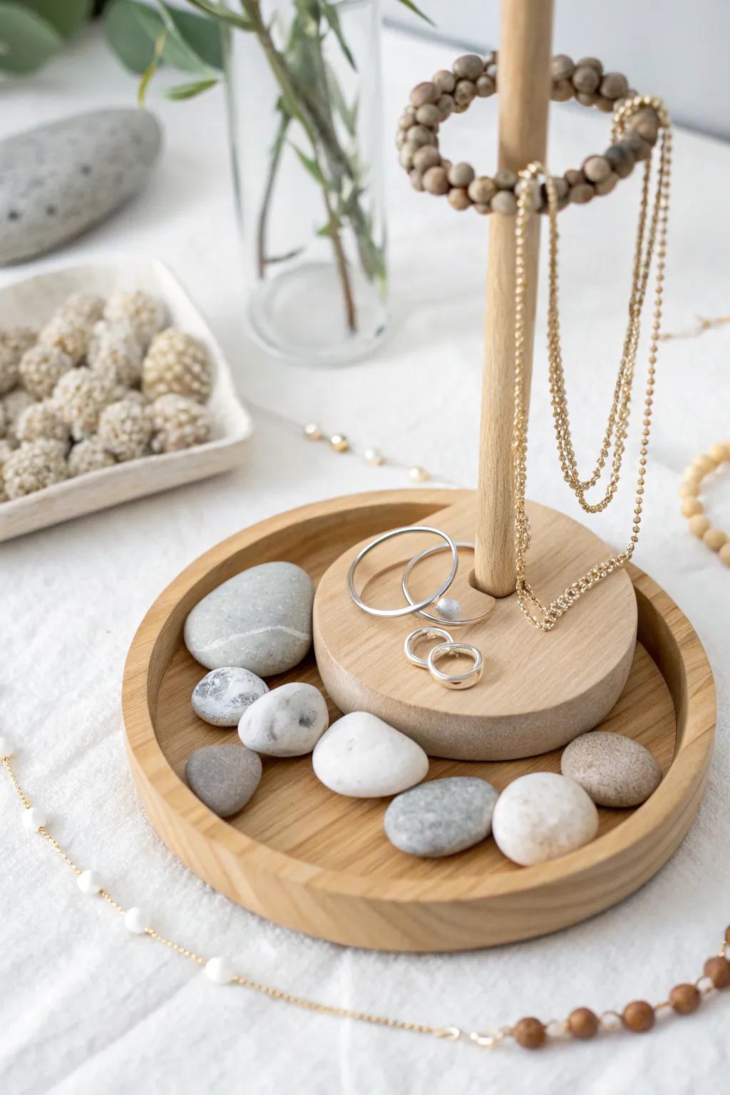 Elevate your jewelry organization with a chic pebble holder that blends minimalism and boho charm!