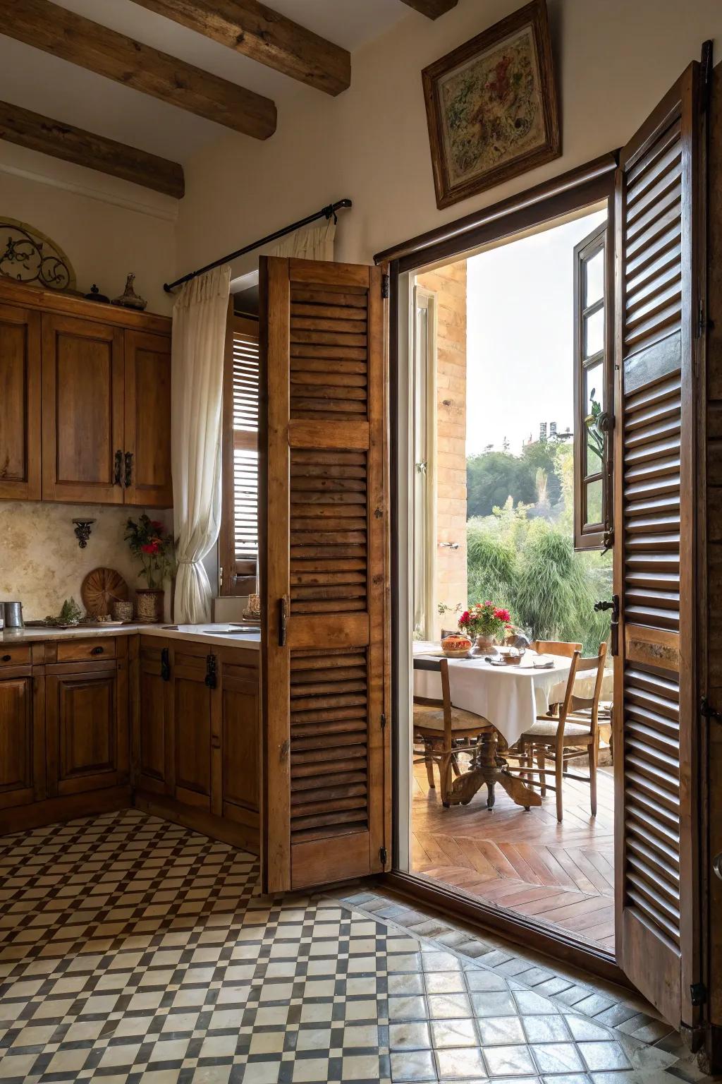 Shutters provide a classic, adjustable option for enhancing window privacy.