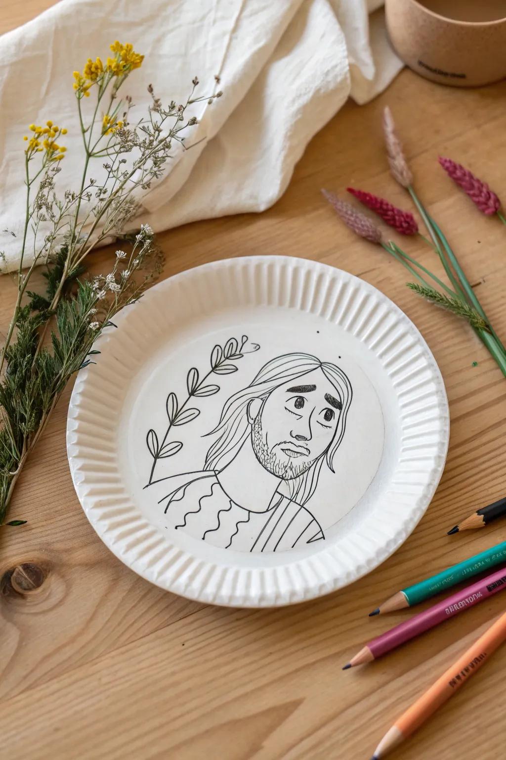 Explore emotions through art: Create expressive paper plate faces with a minimalist boho touch.