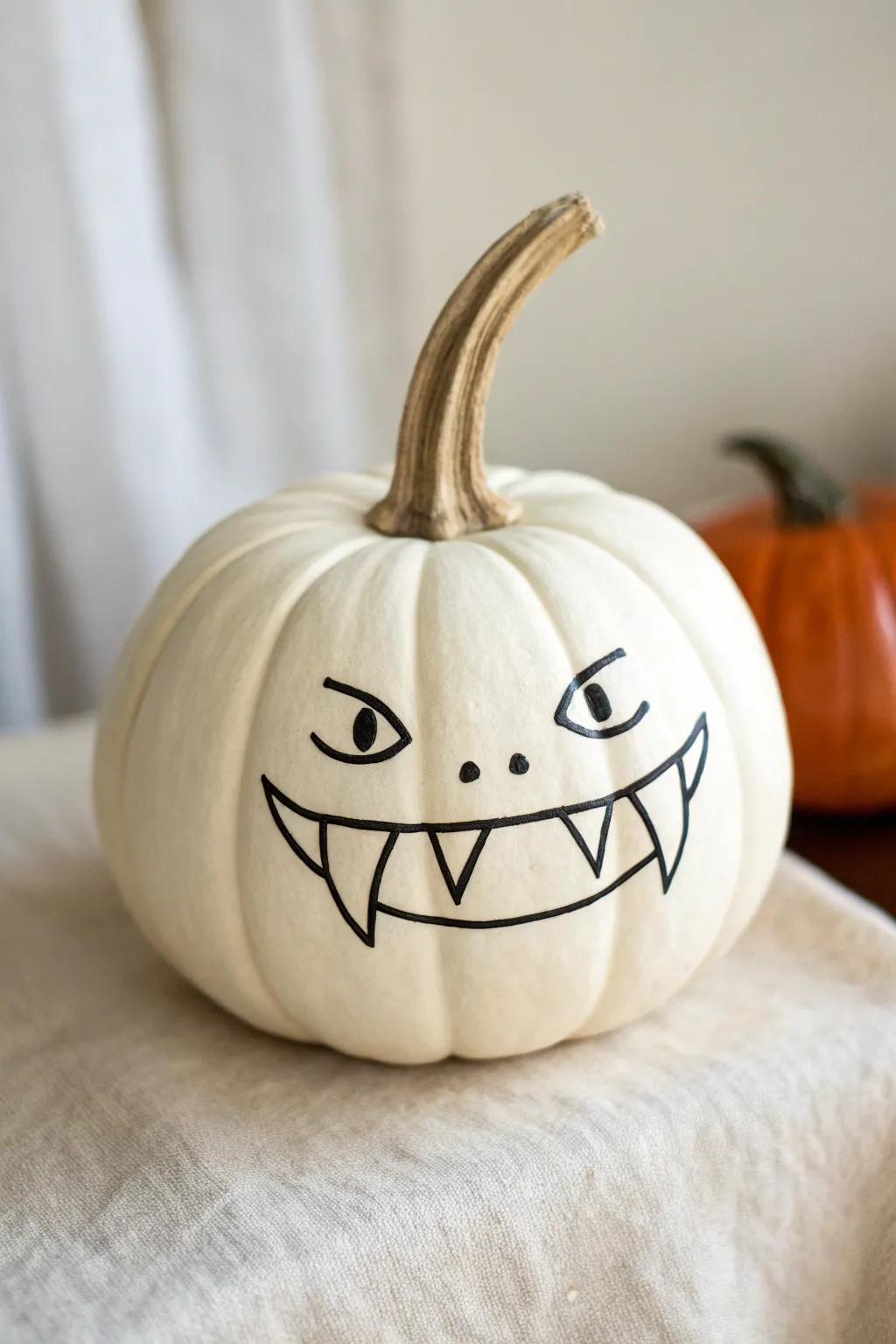Embrace the spooky season with Scandinavian elegance—a pumpkin with a bite!