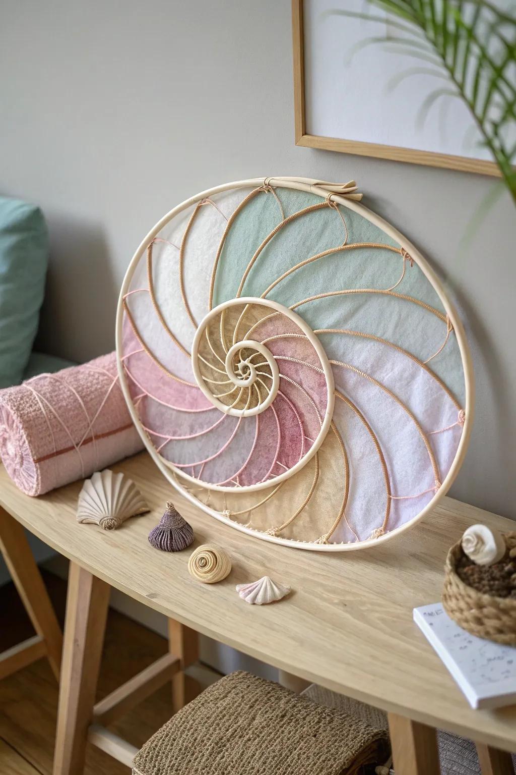 Discover the allure of mixed media spirals—where fabric meets wood for a surprising twist!