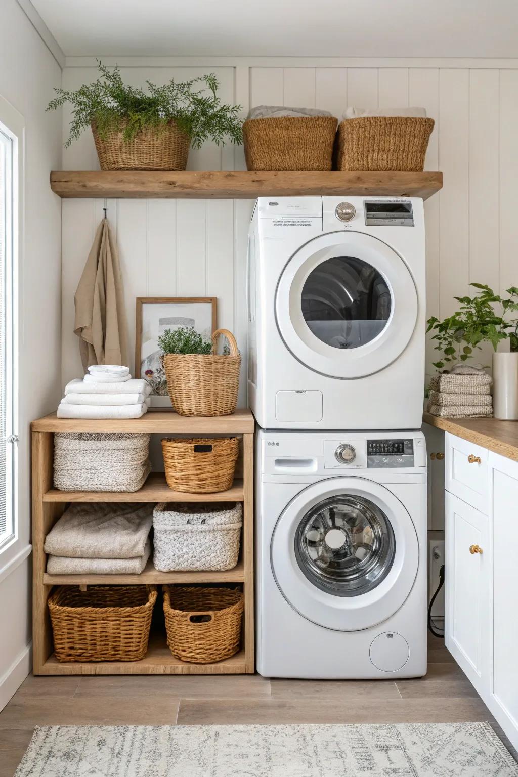 Transform your laundry nook into a chic and efficient space with our stylish stacking solutions.