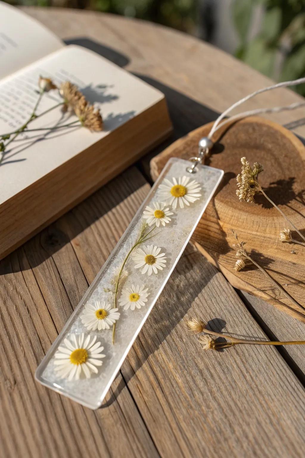 Capture the beauty of nature in your reading journey with a bespoke resin bookmark.