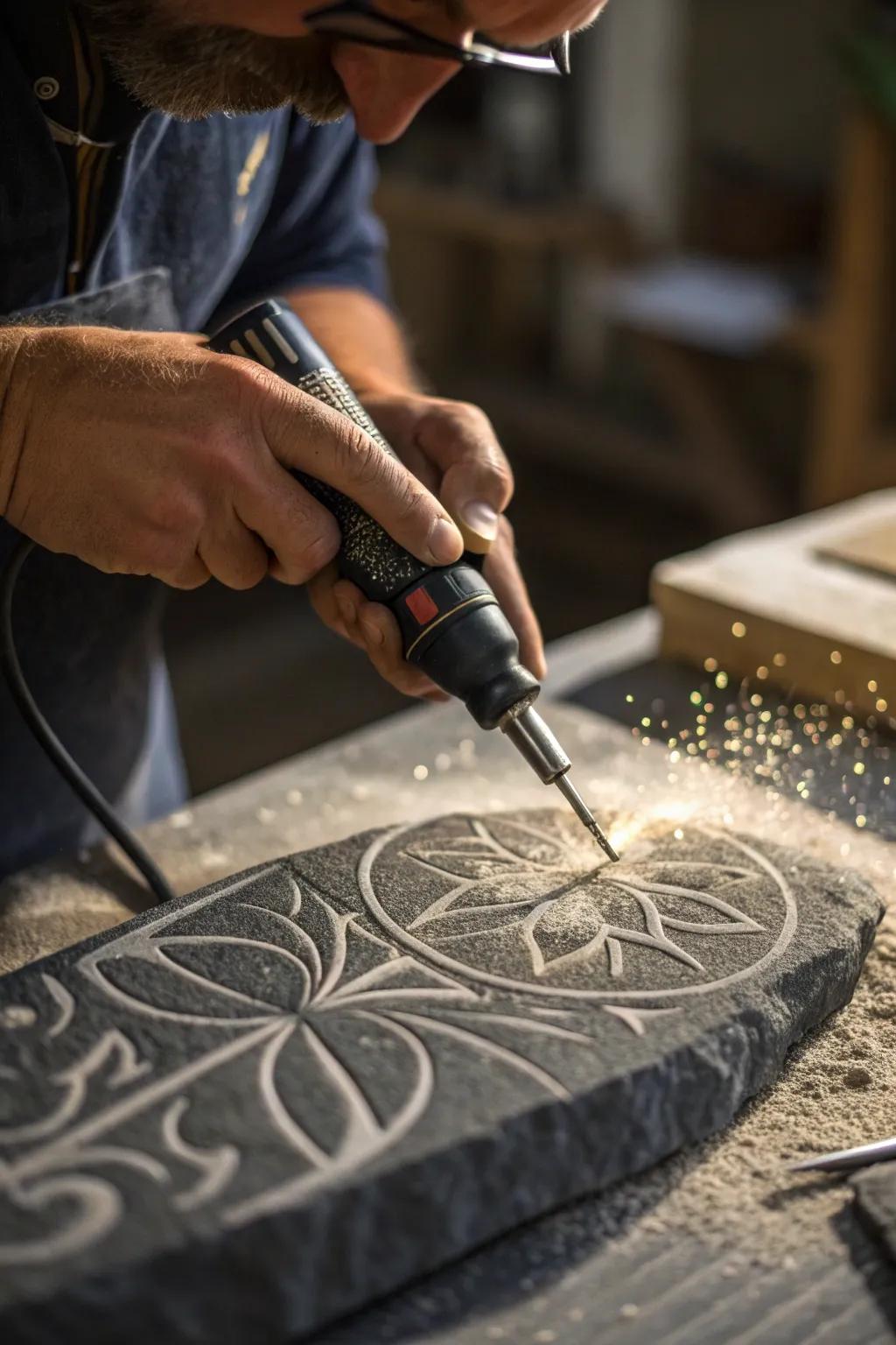 Master the art of precision with the Dremel tool—your gateway to detailed rock carving.