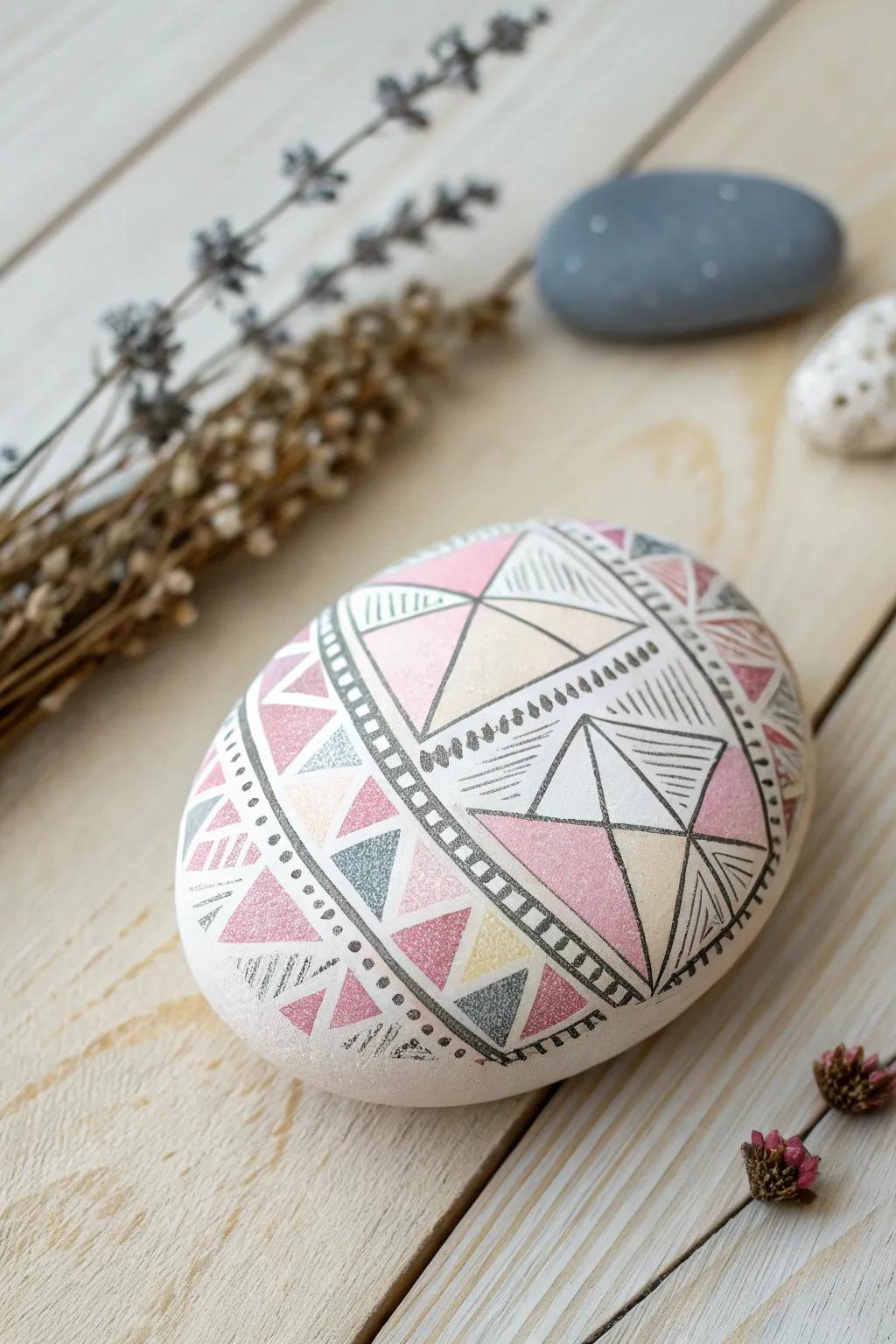 Embrace tranquility with these soothing geometric rock patterns.