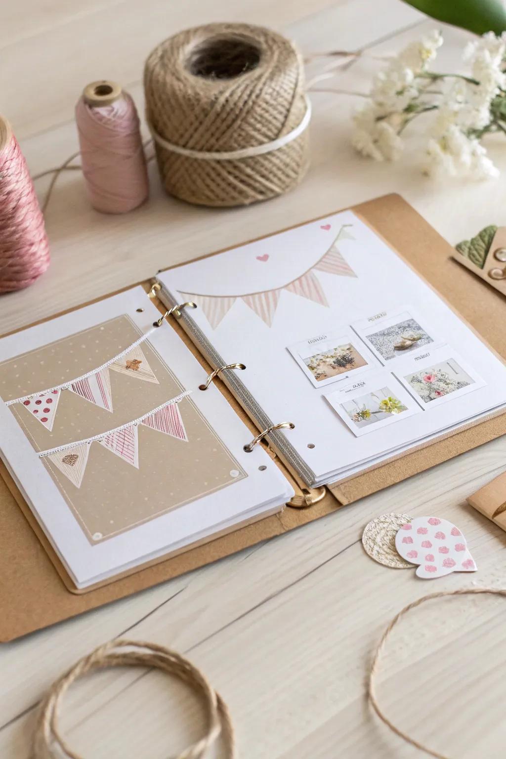 Elevate your scrapbook with simple, charming embellishments for a personal touch. 🌿✨ #ScrapbookMagic