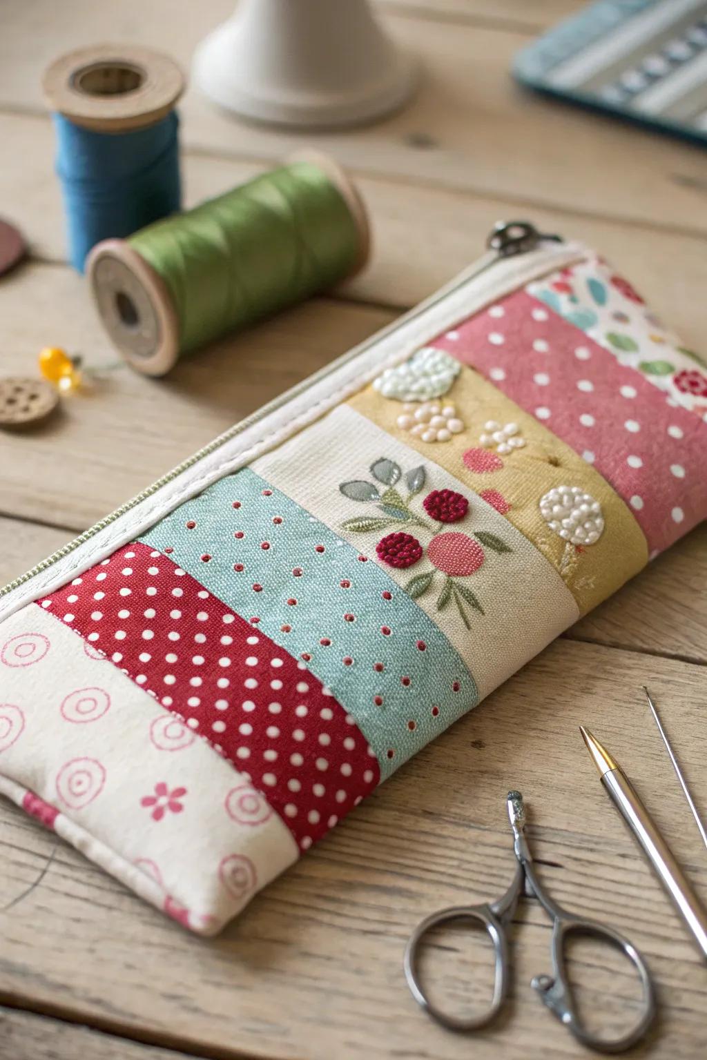 Craft your own colorful world with a hand-sewn pencil case – where creativity meets simplicity.