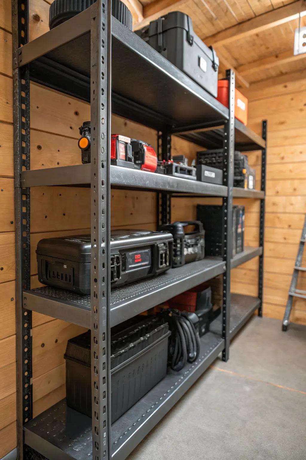 Unyielding Strength: Elevate your storage game with industrial-grade metal shelving.