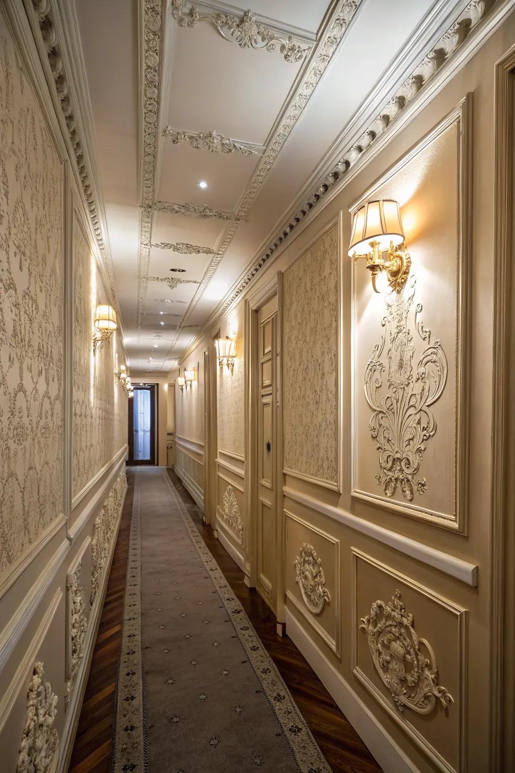 Paneling adds a touch of sophistication to small hallways.