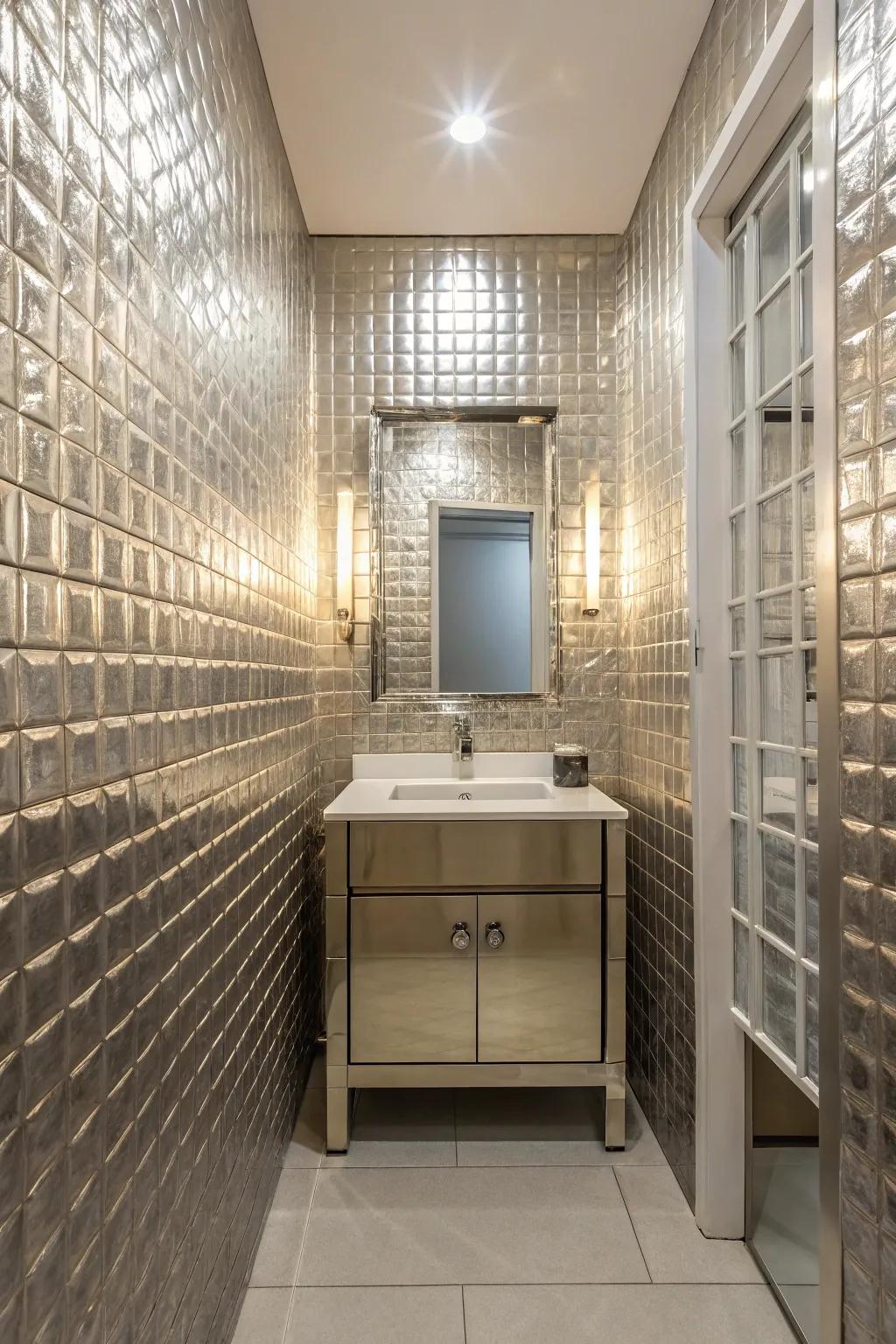 Reflective tiles enhance light and space.