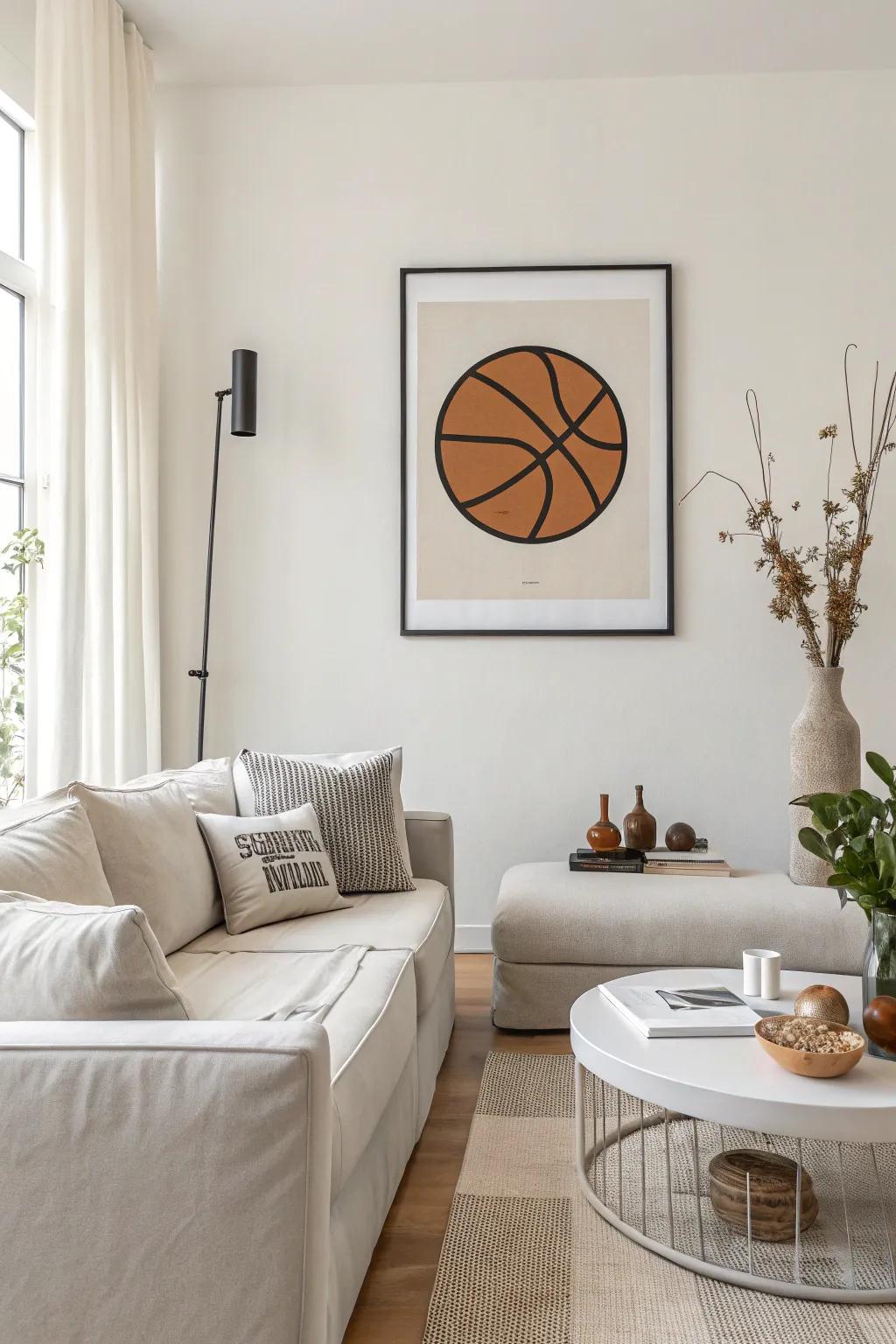 Embrace subtlety with minimalist sports icon posters.