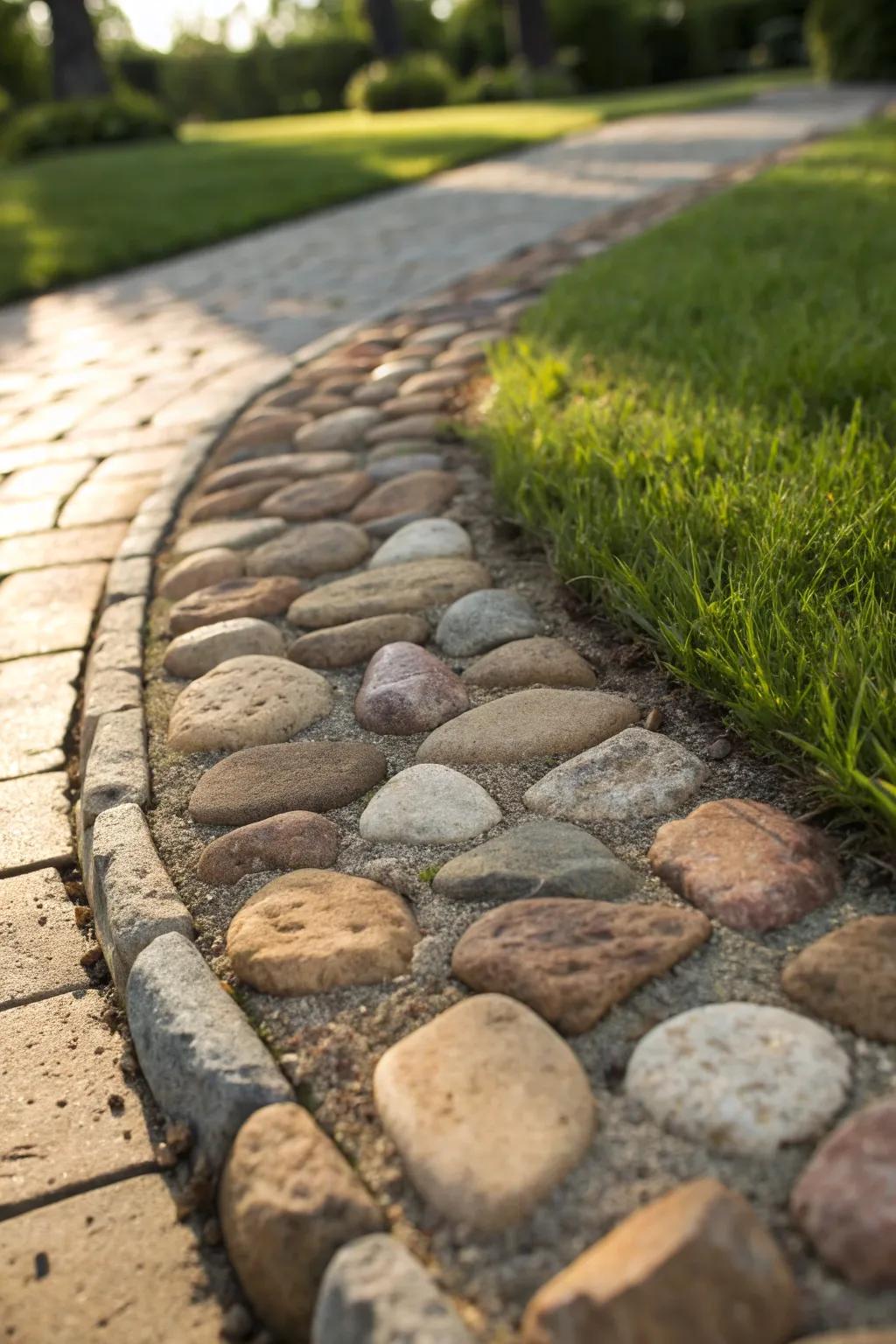 Transform your garden path with the timeless elegance of stone edging.