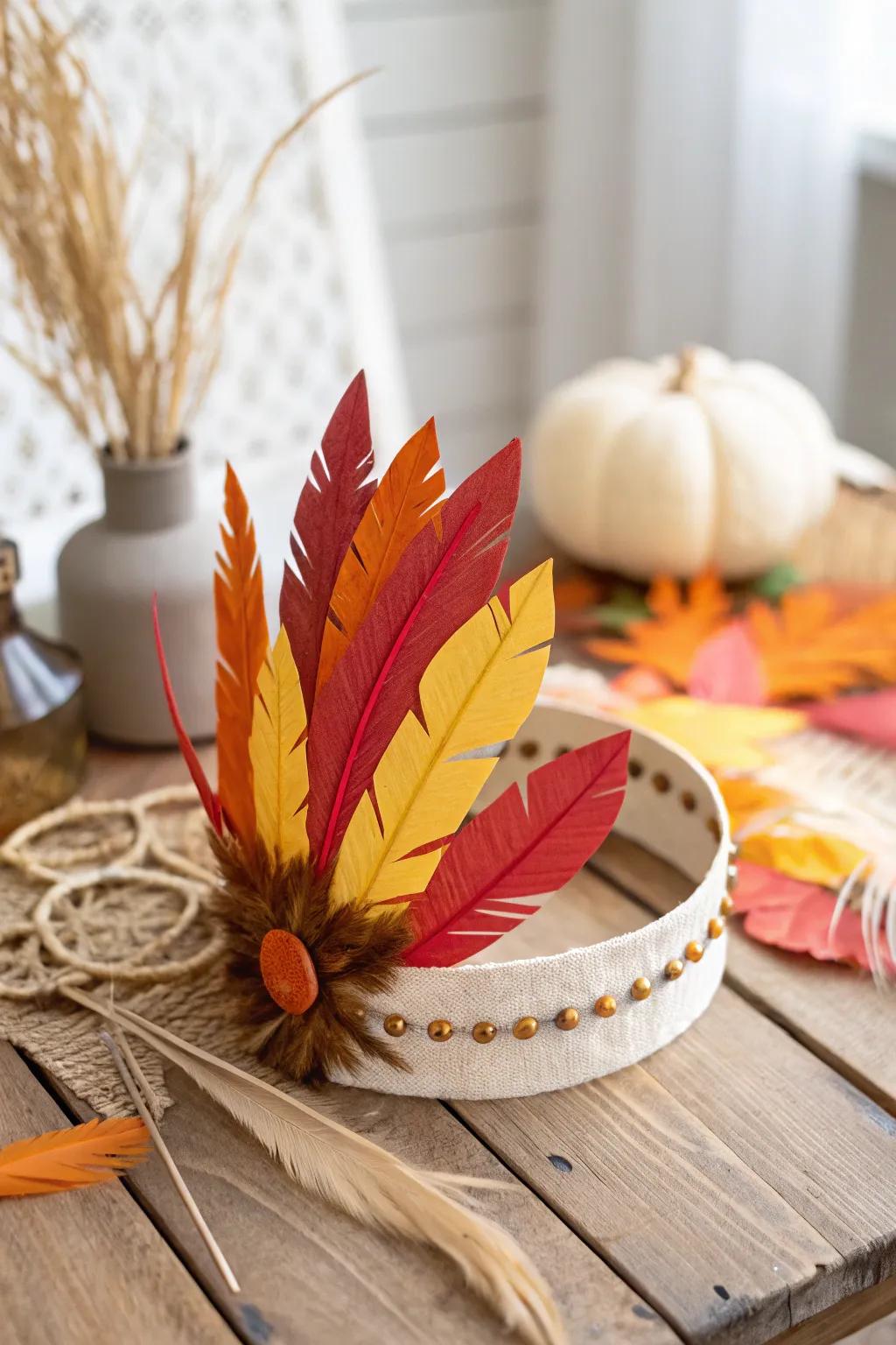 Get creative this Thanksgiving with charming turkey headbands that add a playful touch to the festivities!