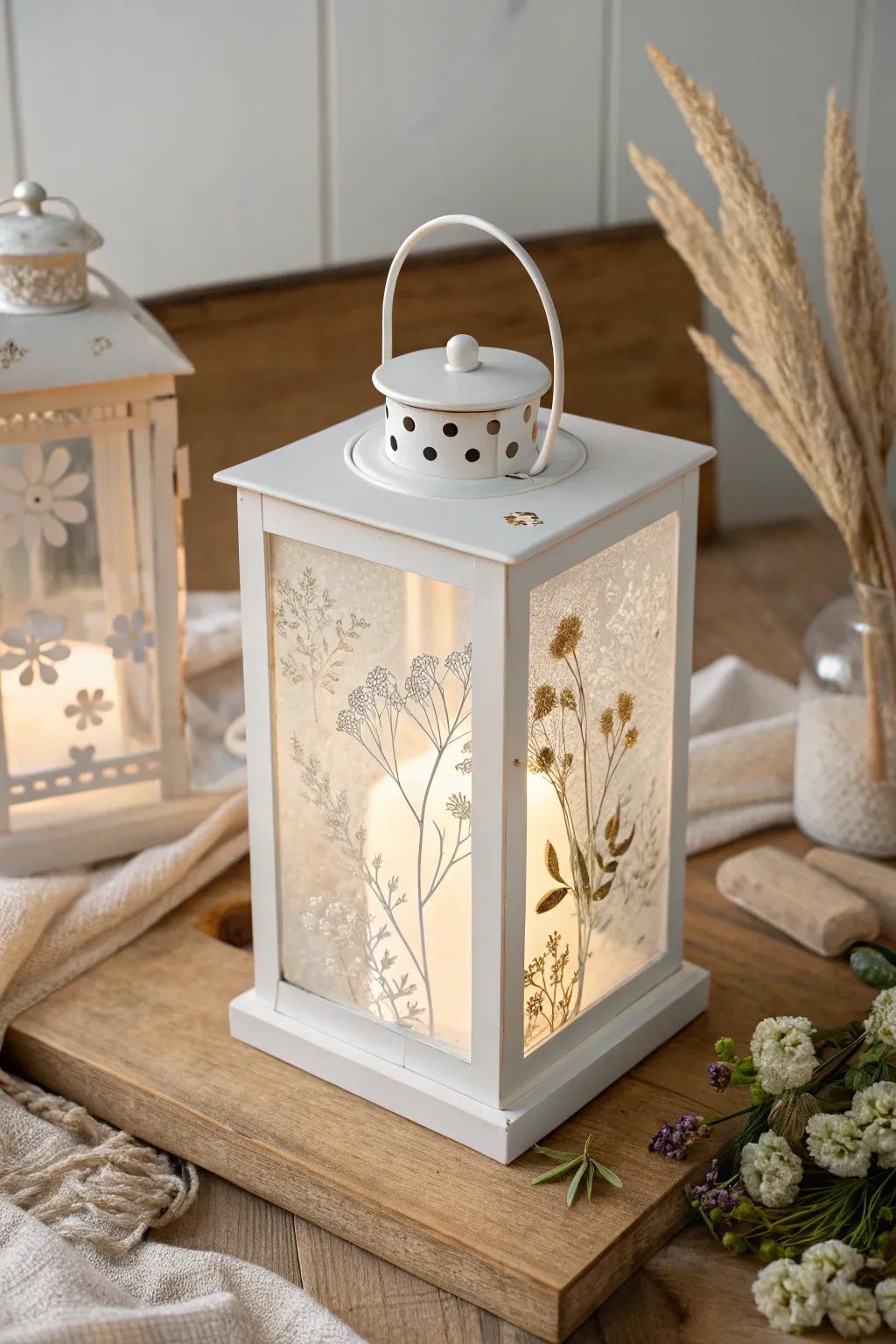 Embrace the magic of nature with our pressed flower lantern, a perfect blend of simplicity and elegance.