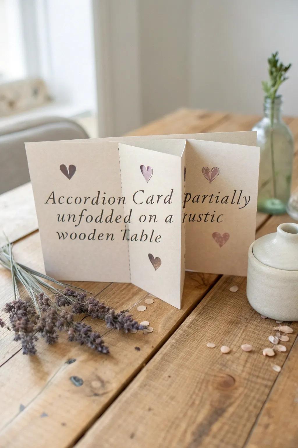 Unfold your love with handcrafted elegance: Discover the charm of accordion-style valentines.