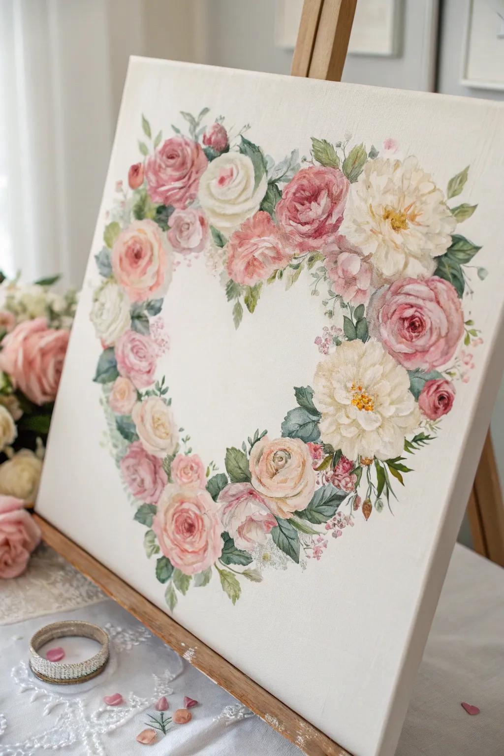 Embrace the art of simplicity and romance with a Floral Heart Wreath, perfect for your Valentine's Day decor.