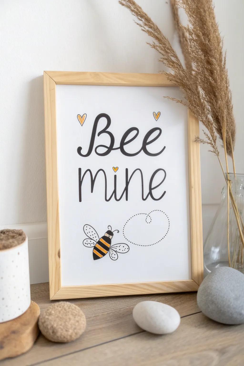 Embrace the charm of wordplay with a minimalist touch—perfect for a heartfelt Valentine's message.