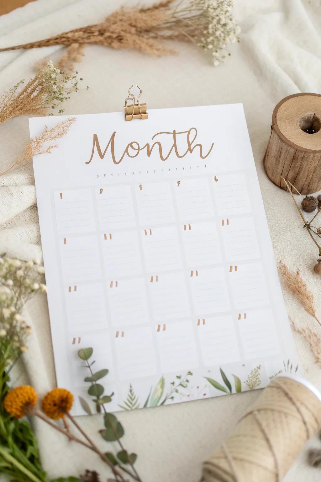 Achieve your dreams one month at a time with our elegant Monthly Milestones vision board.