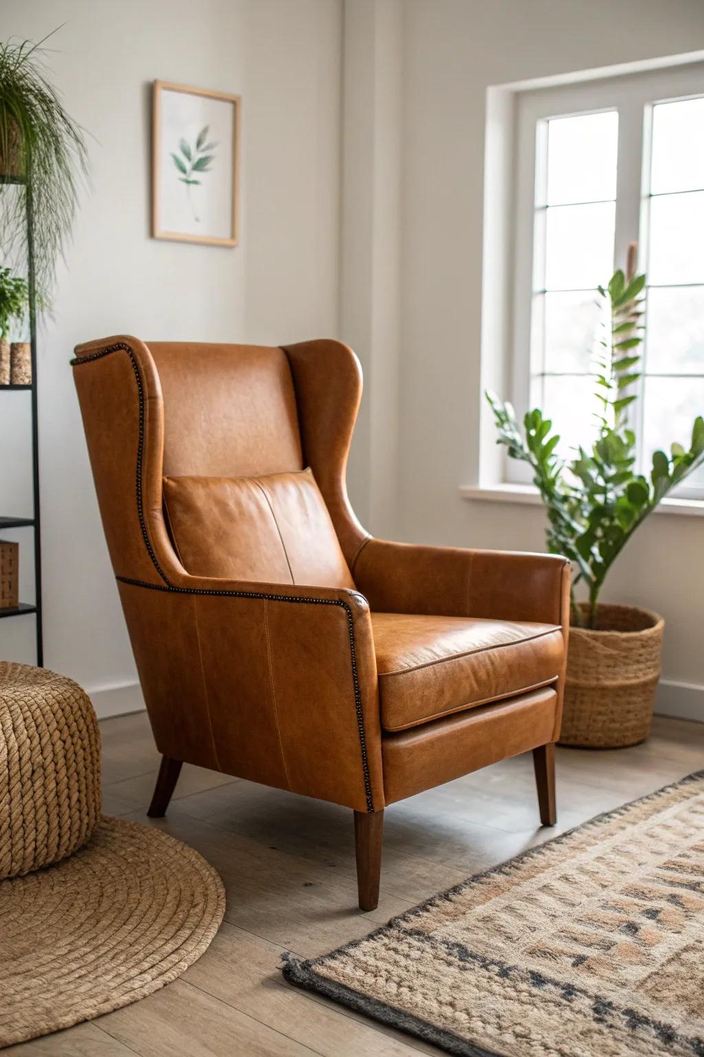 Elevate your space with the timeless elegance of leather chic.