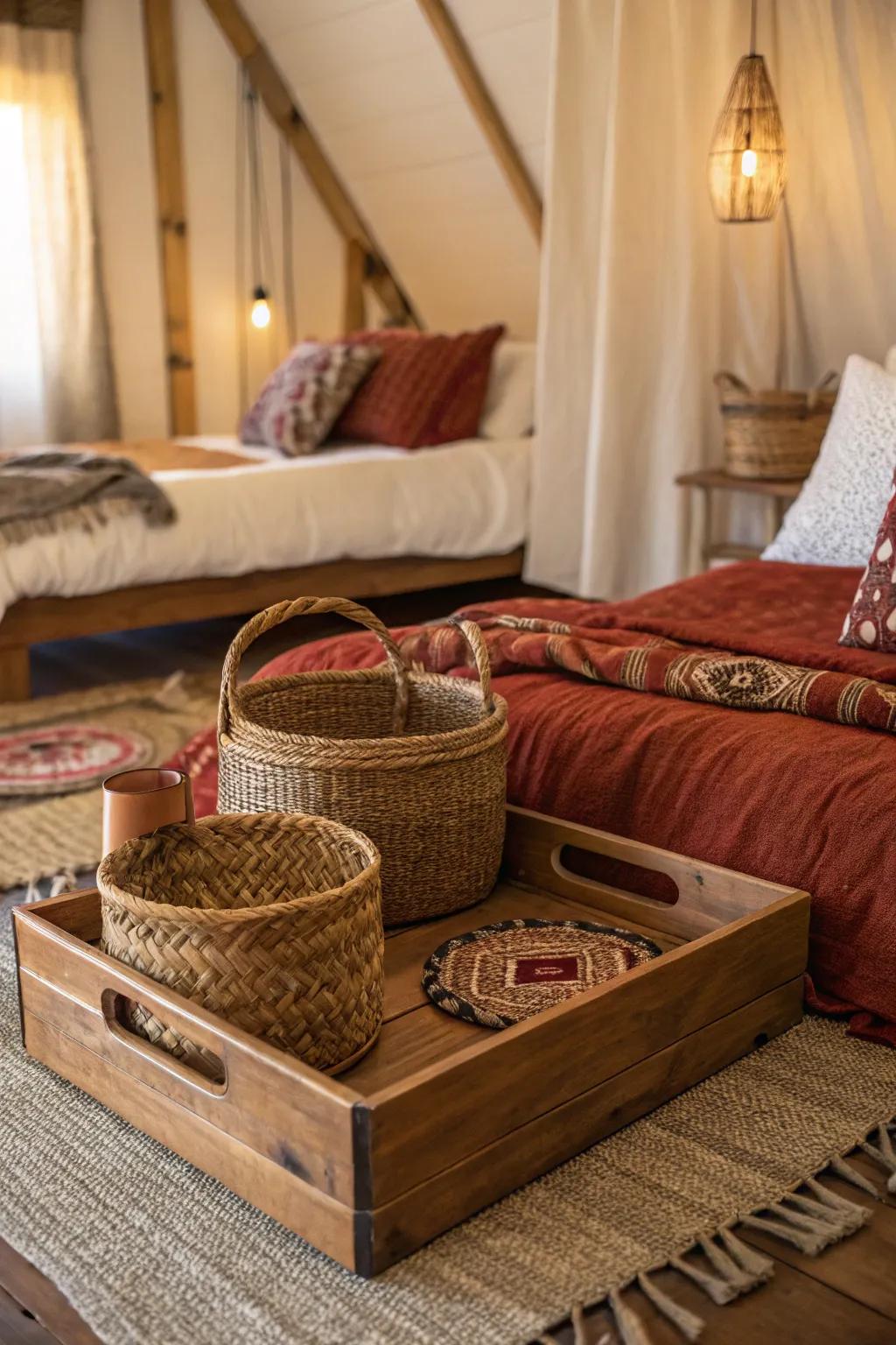 Rustic accents add charm and coziness to your bedroom.