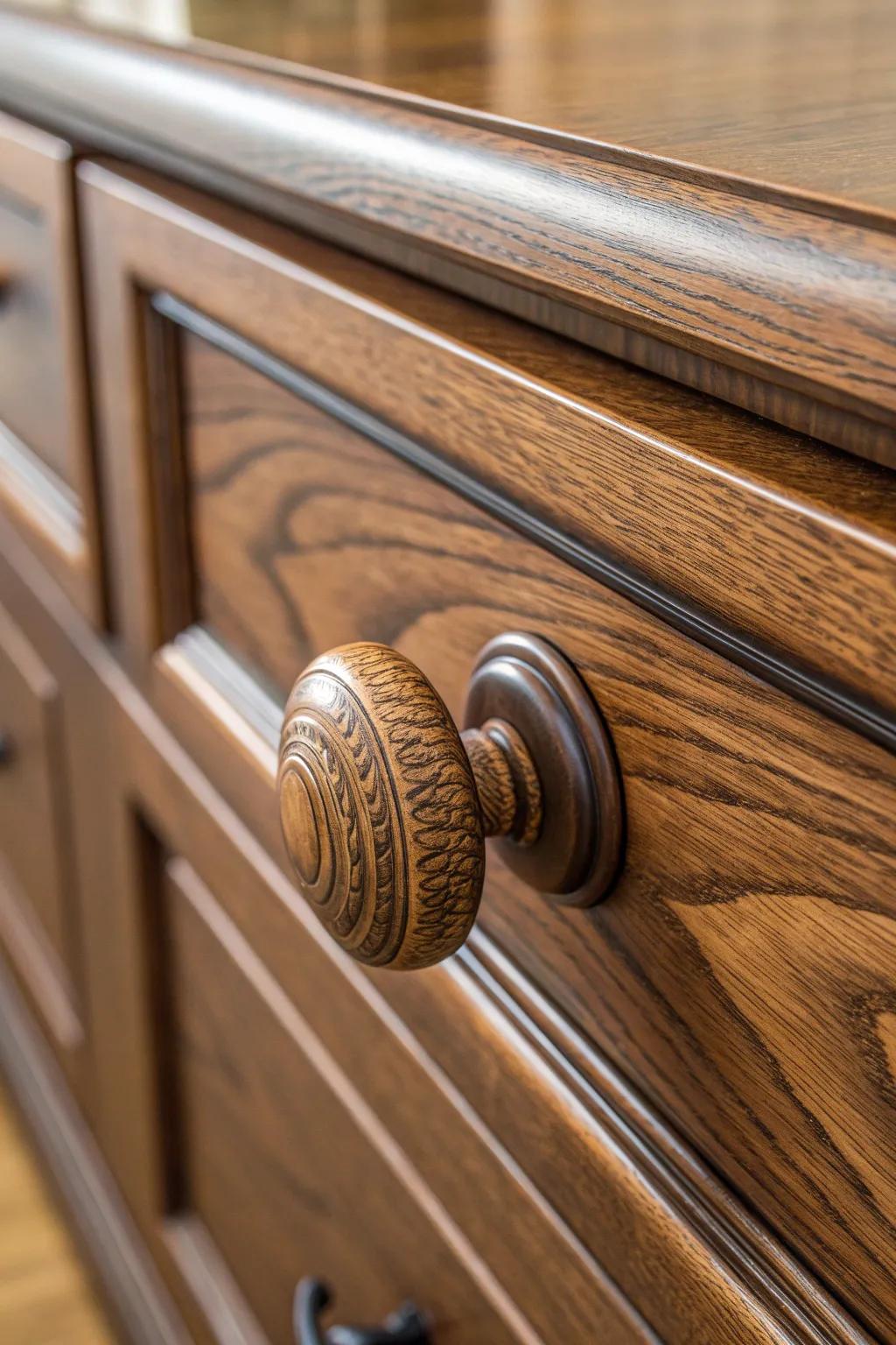 Elevate your furniture with handcrafted elegance: Unique wooden drawer pulls.