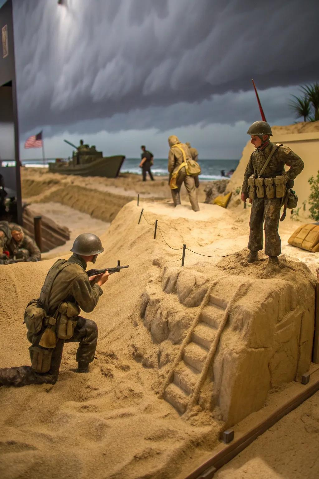 Witness the bravery at Omaha Beach brought to life in stunning detail. A masterpiece of historical craftsmanship.