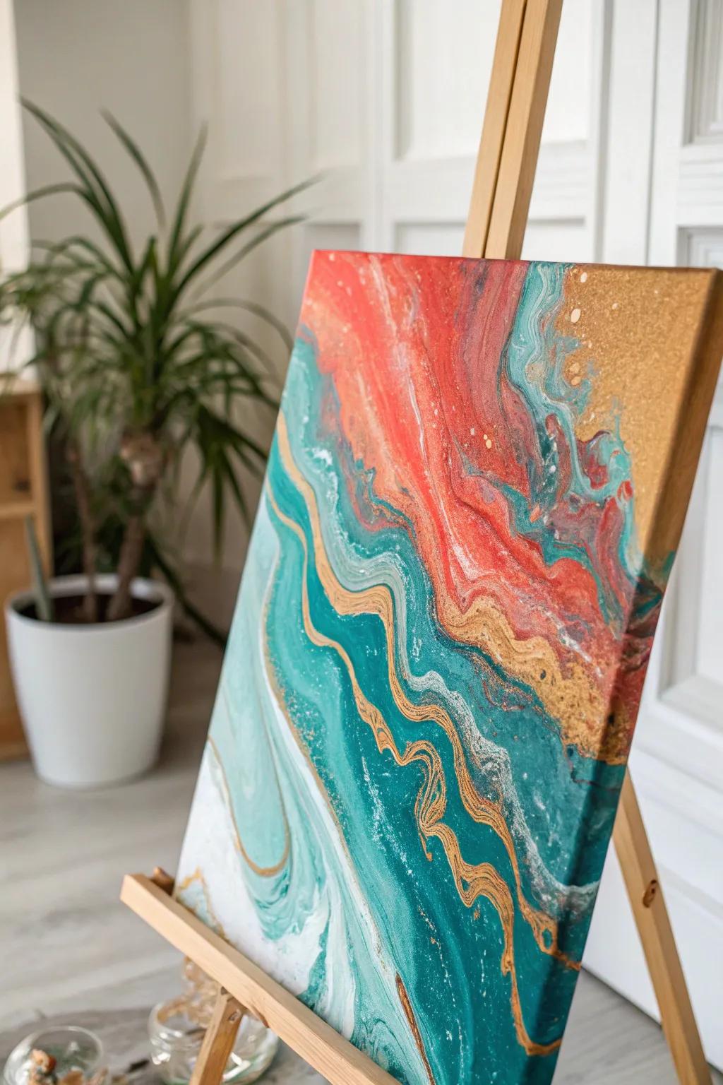 Unleash your creativity with the enchanting dance of fluid art—where every tilt brings a new masterpiece to life.