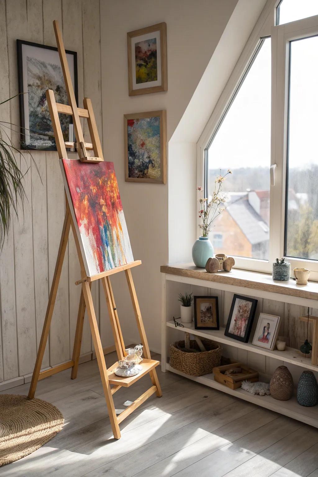 Transform your art studio shed with personal touches and vibrant creativity 🌿🎨 #ArtStudio #ScandiBoho #PersonalizedSpace