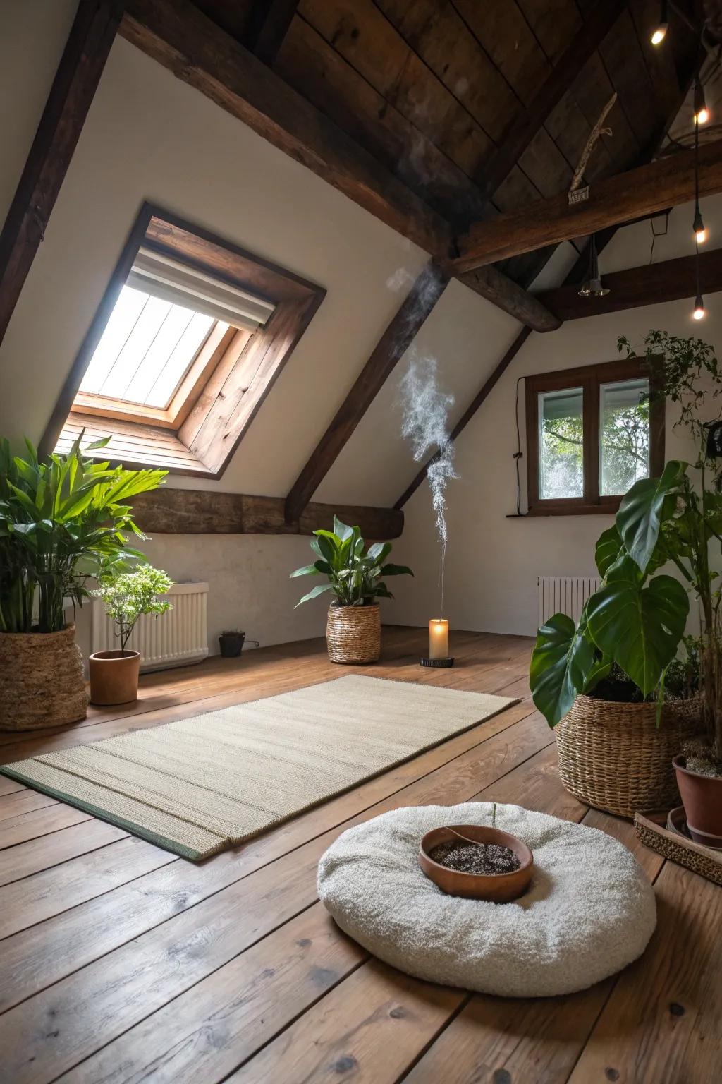 Transform your attic into a serene retreat with handcrafted elegance.