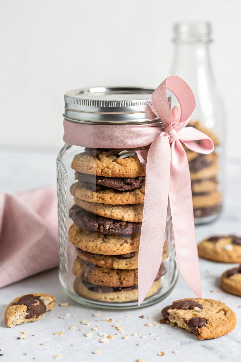 Elevate your bake sale with charming mason jar packaging – simplicity meets elegance!
