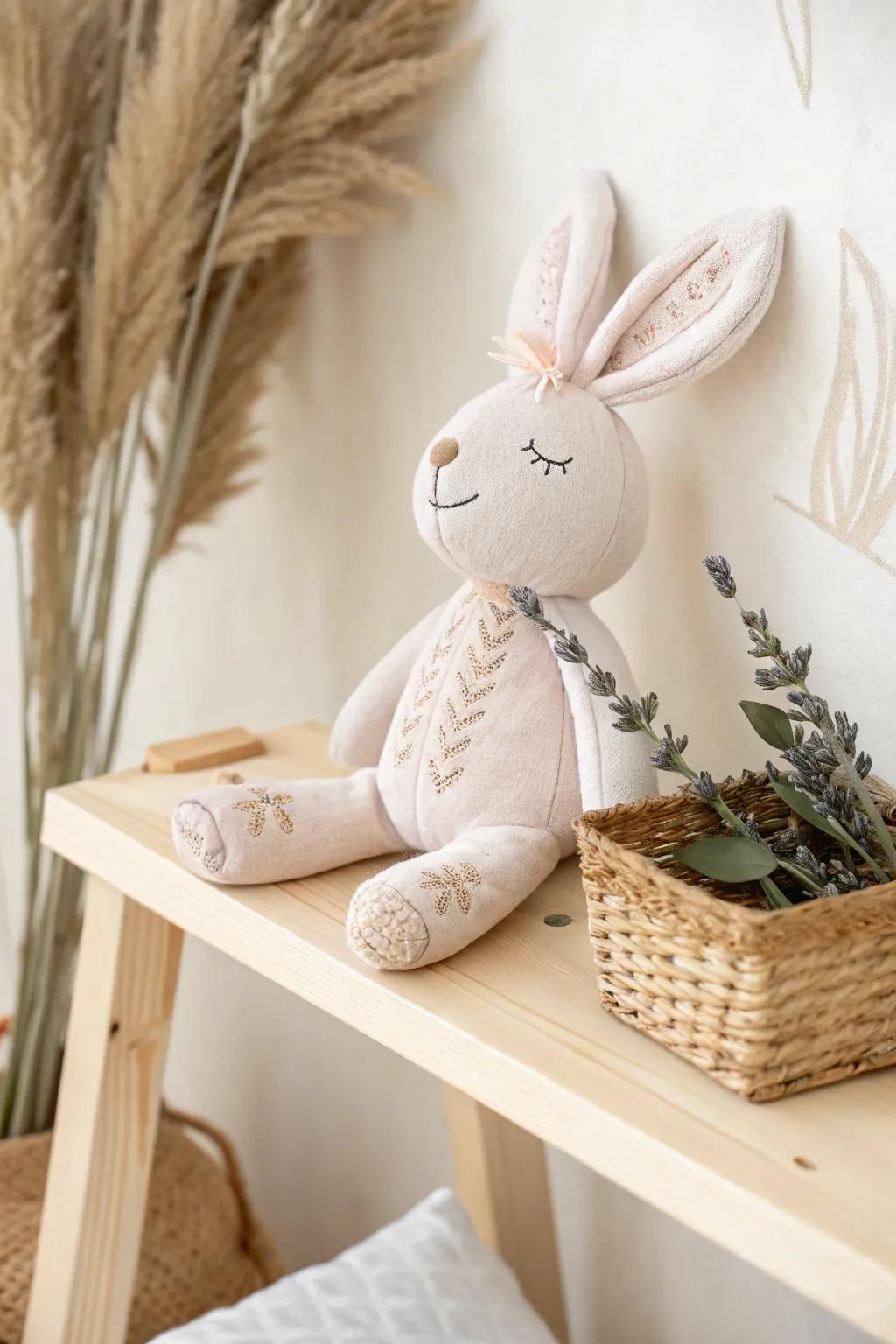 Meet your new bedtime companion: a plush friend that embodies simplicity and charm.
