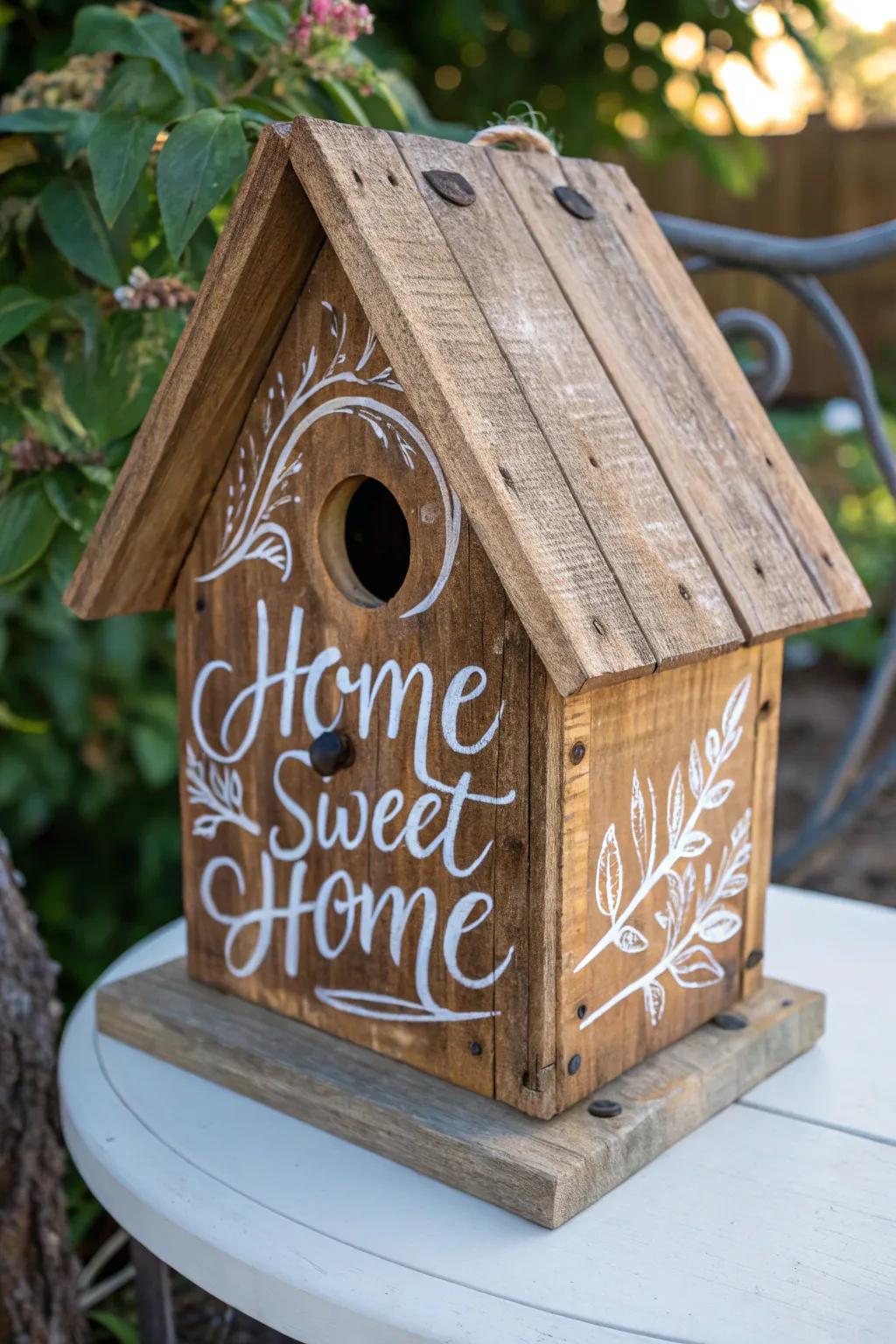 Welcome feathered friends with a handcrafted touch of warmth.