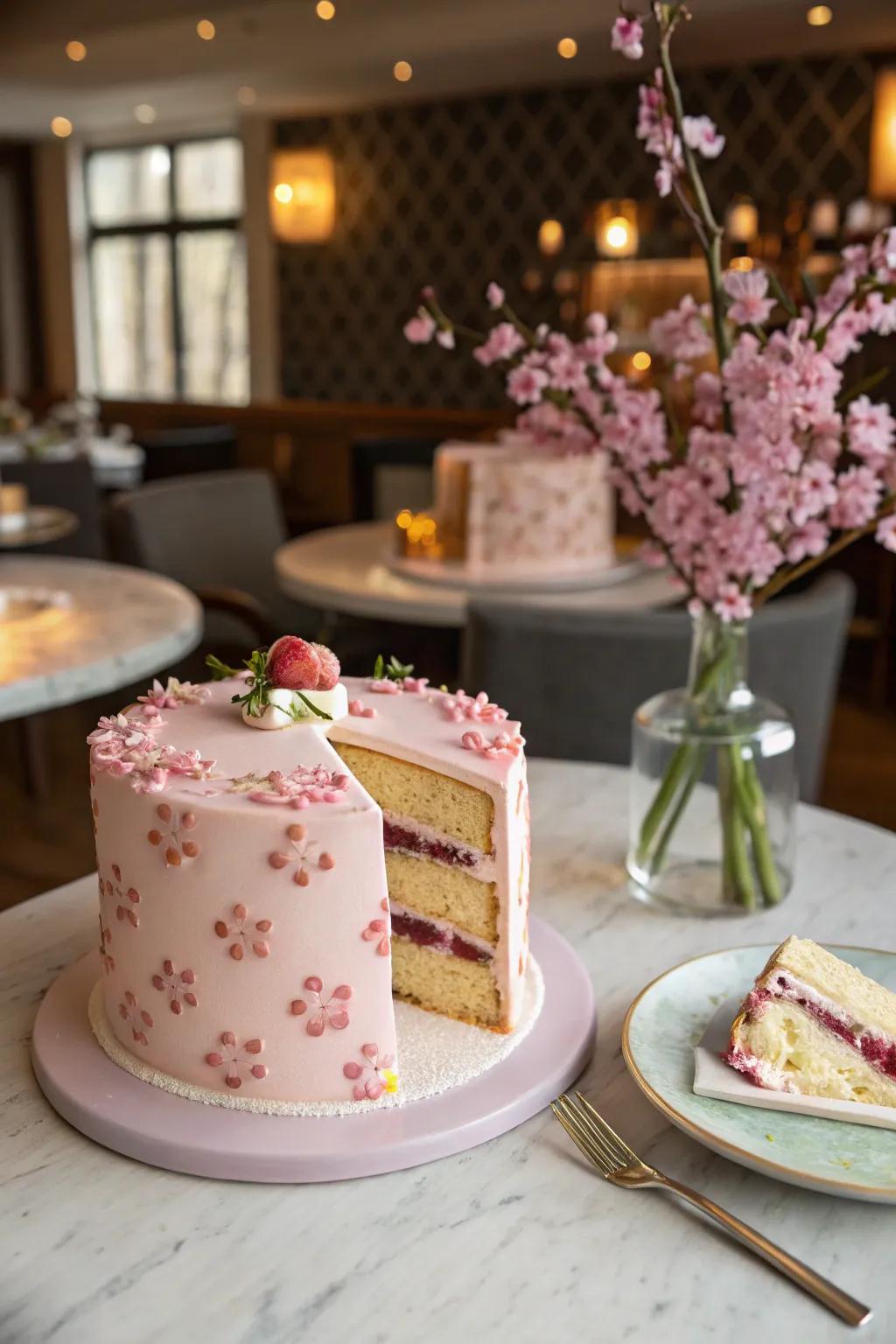 A hidden surprise inside makes this cake a memorable treat.