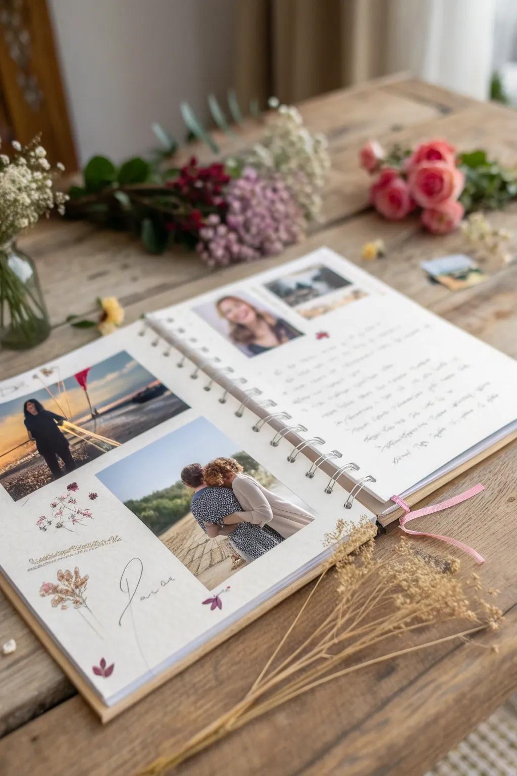 Capture your cherished moments with a personalized memory scrapbook, a heartfelt gift that celebrates your friendship with creativity and style.