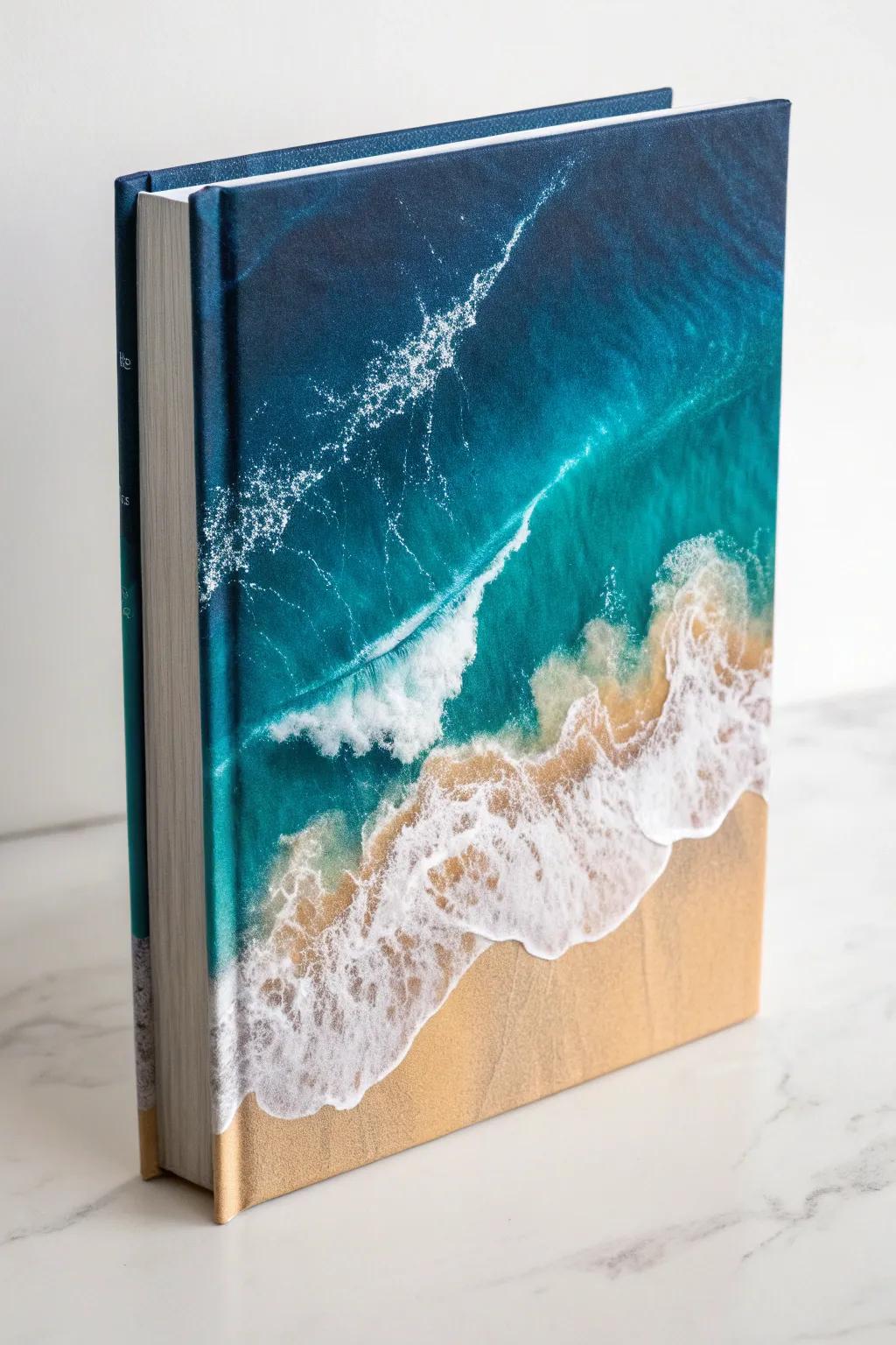 Dive into serenity with this ocean-inspired book cover, a perfect blend of simplicity and bold beauty for your reading nook.