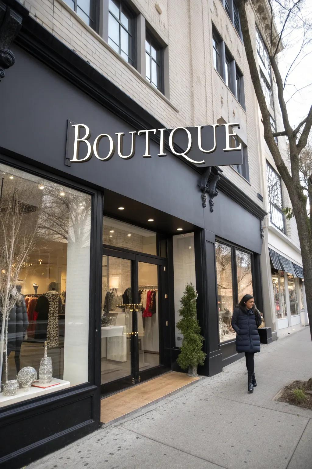 Bold lettering that ensures your boutique's name is the star of the show.