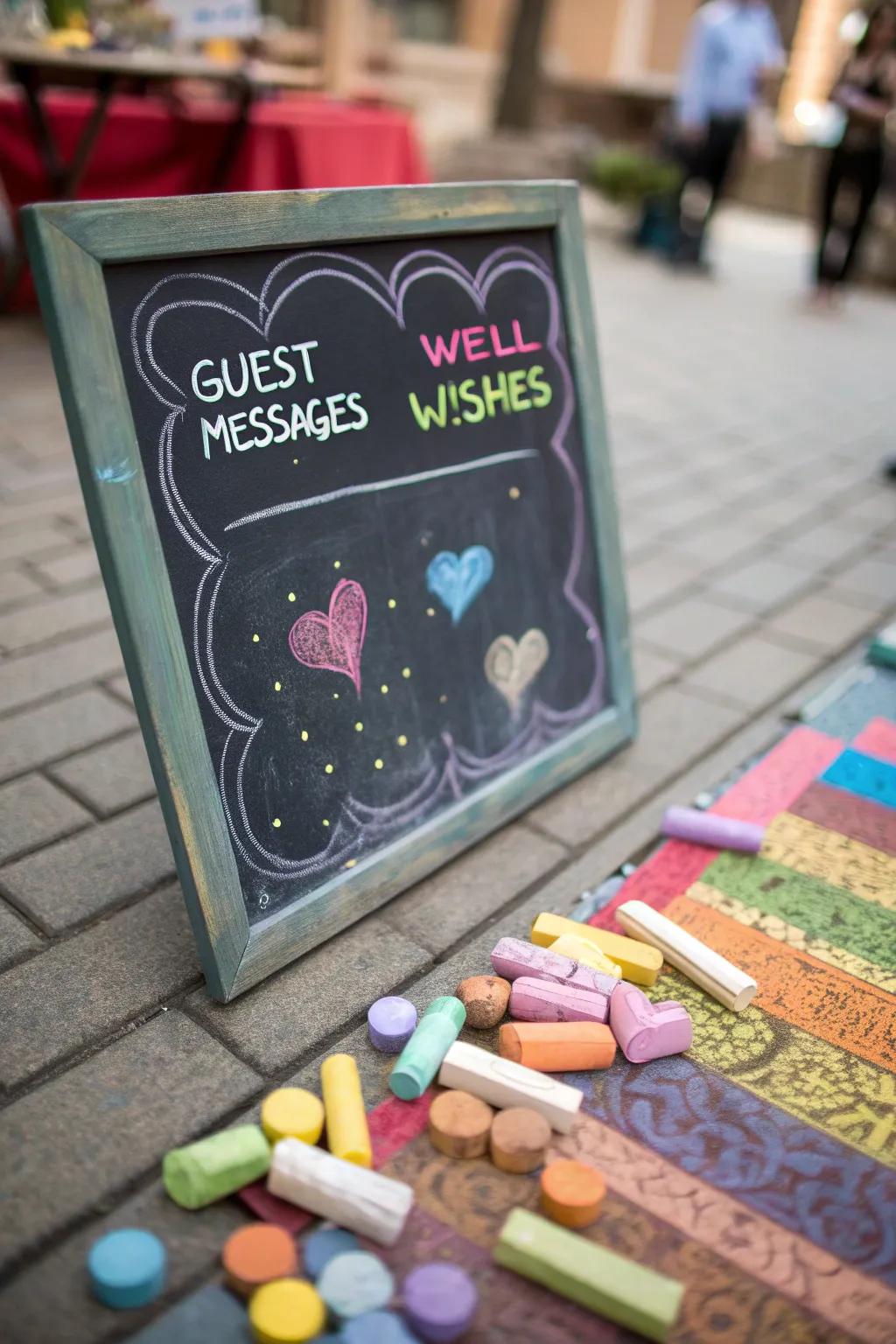 An interactive message board becomes a cherished memento for the bride.
