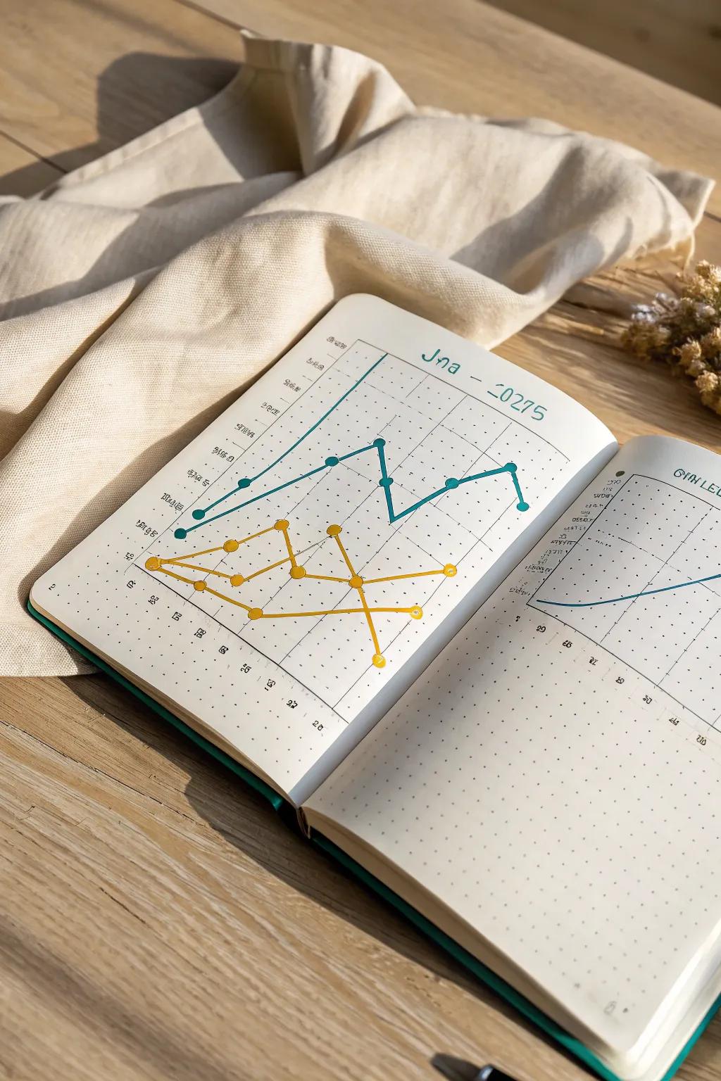Track your emotions with elegance and clarity using a minimalist mood chart.