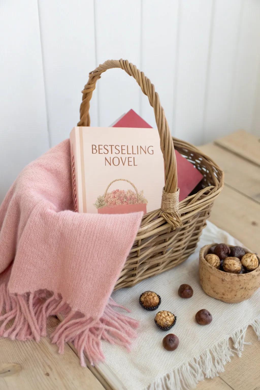Transform your reading nook into a Bookworm's Haven with this thoughtfully curated burr-basket.